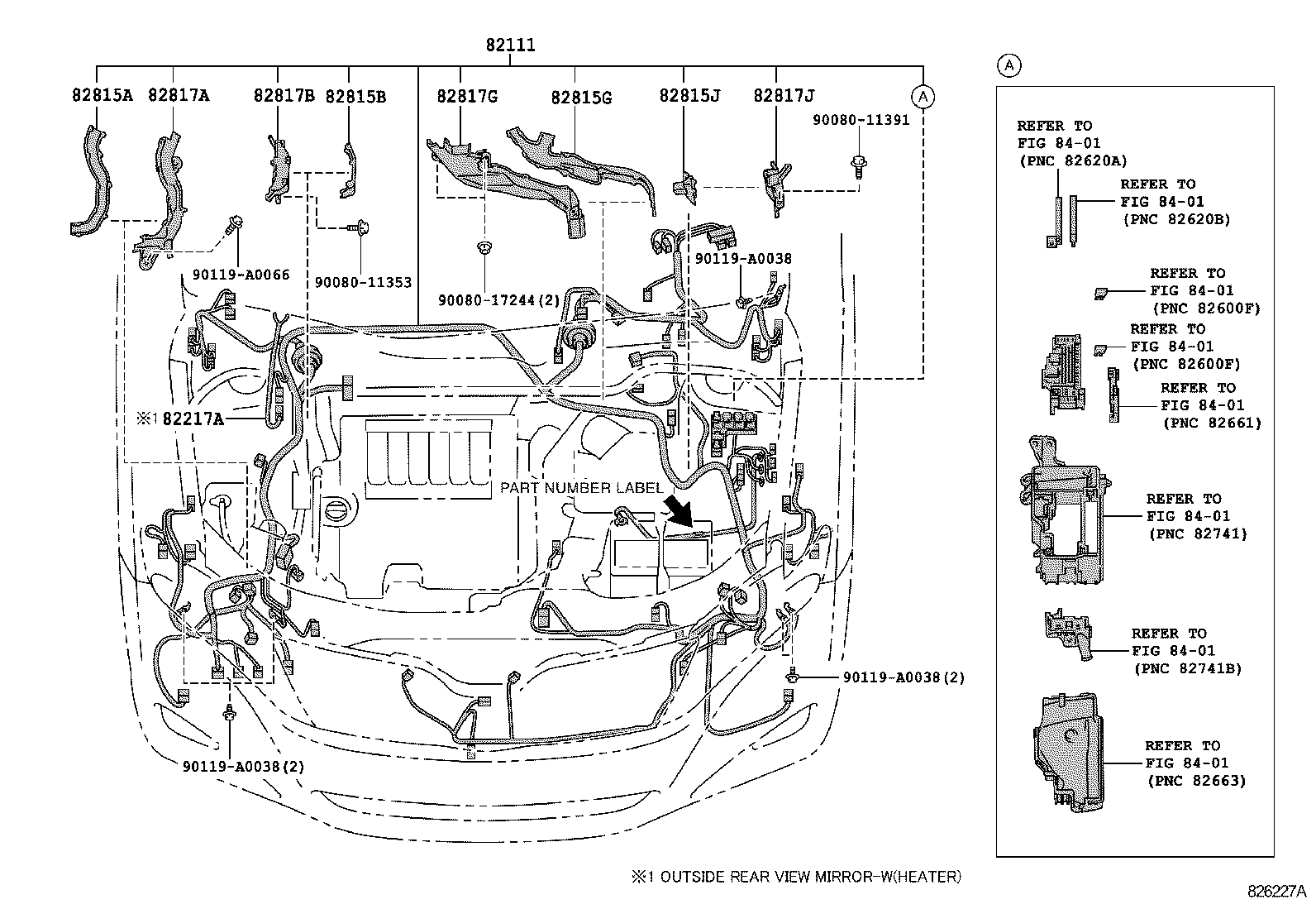 Toyota 82143-0T032 WIRE, INSTRUMENT PANEL, NO.3