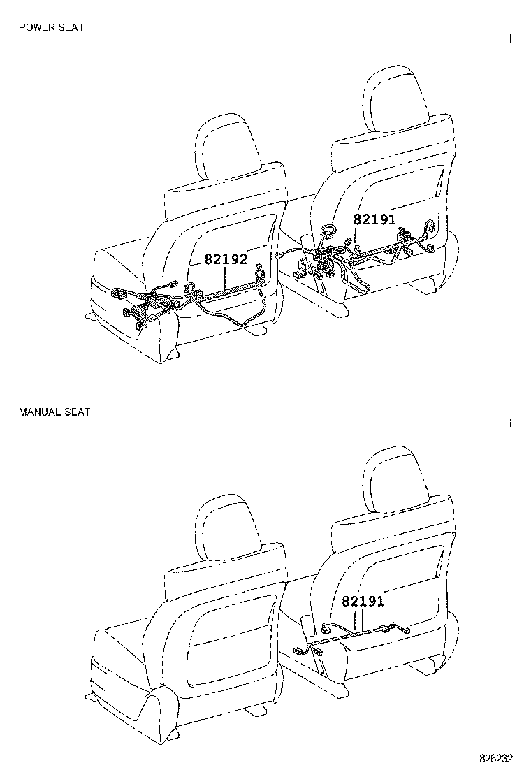82191-0T010 WIRE, FRONT SEAT, RH product image