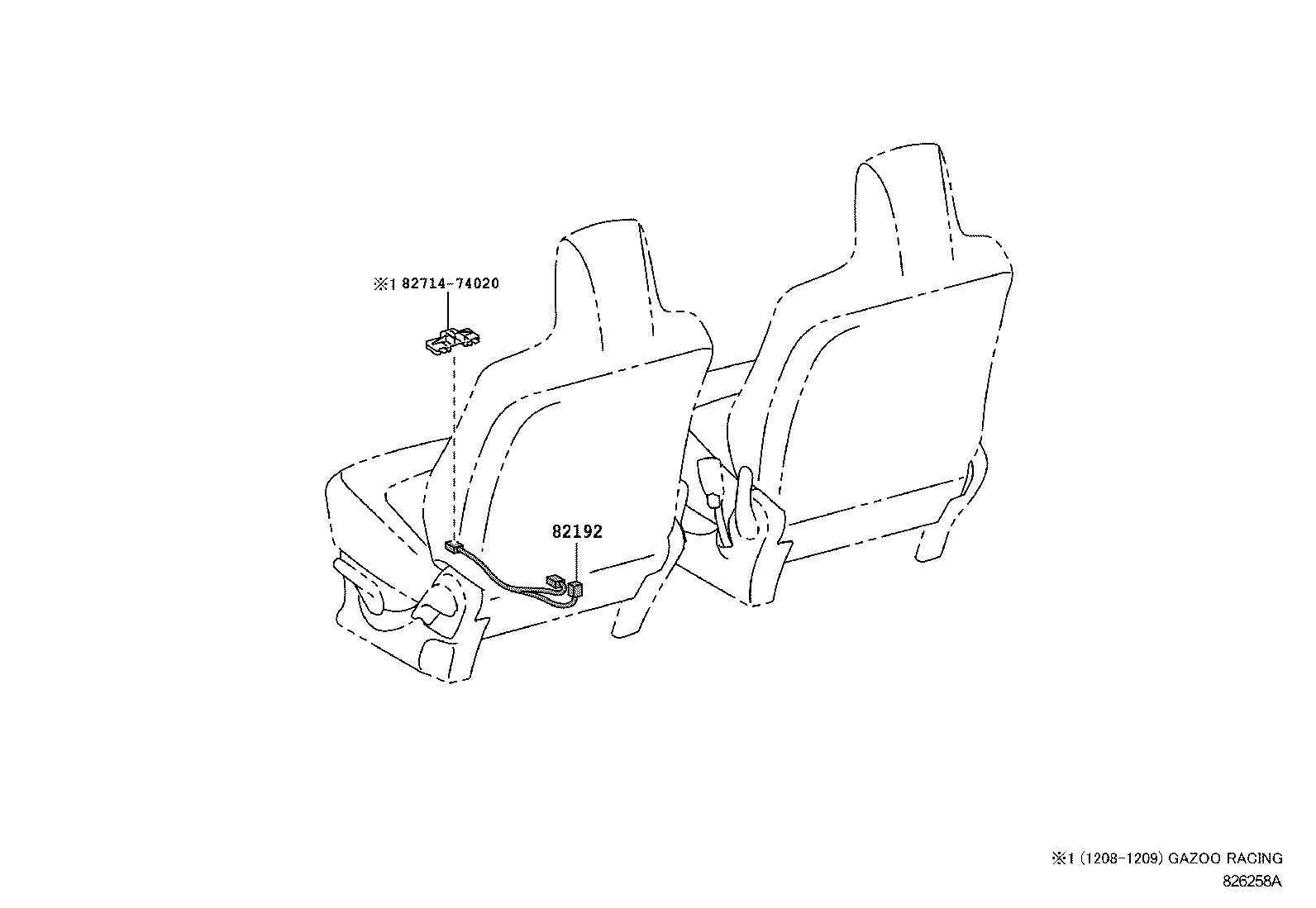 82192-74010 WIRE, FRONT SEAT, LH product image