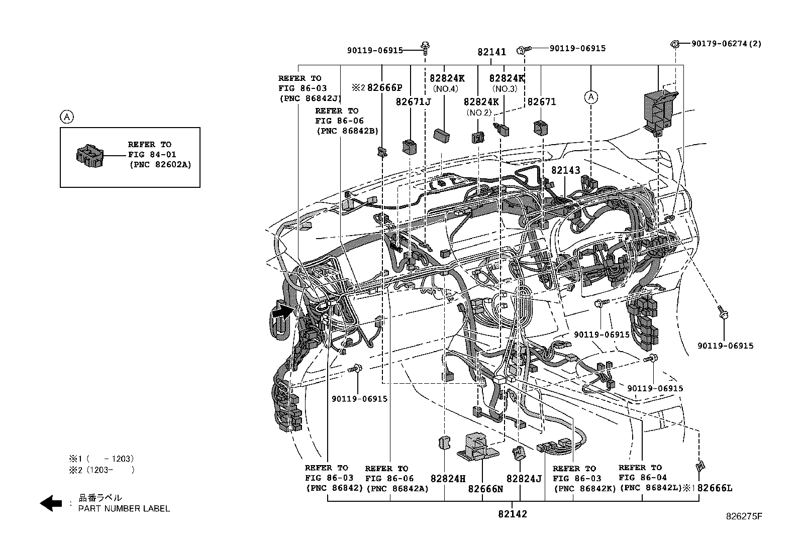 82142-48F80 WIRE, INSTRUMENT PANEL, NO.2 product image