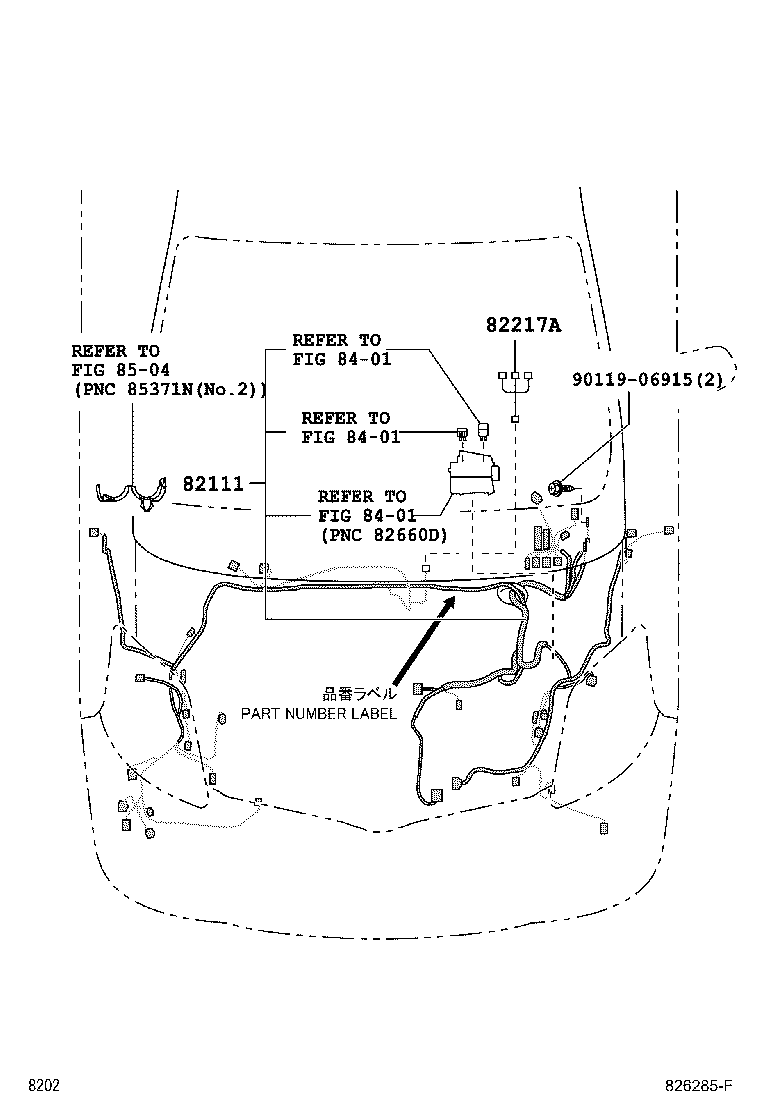 82153-B1050 WIRE, REAR DOOR, RH product image