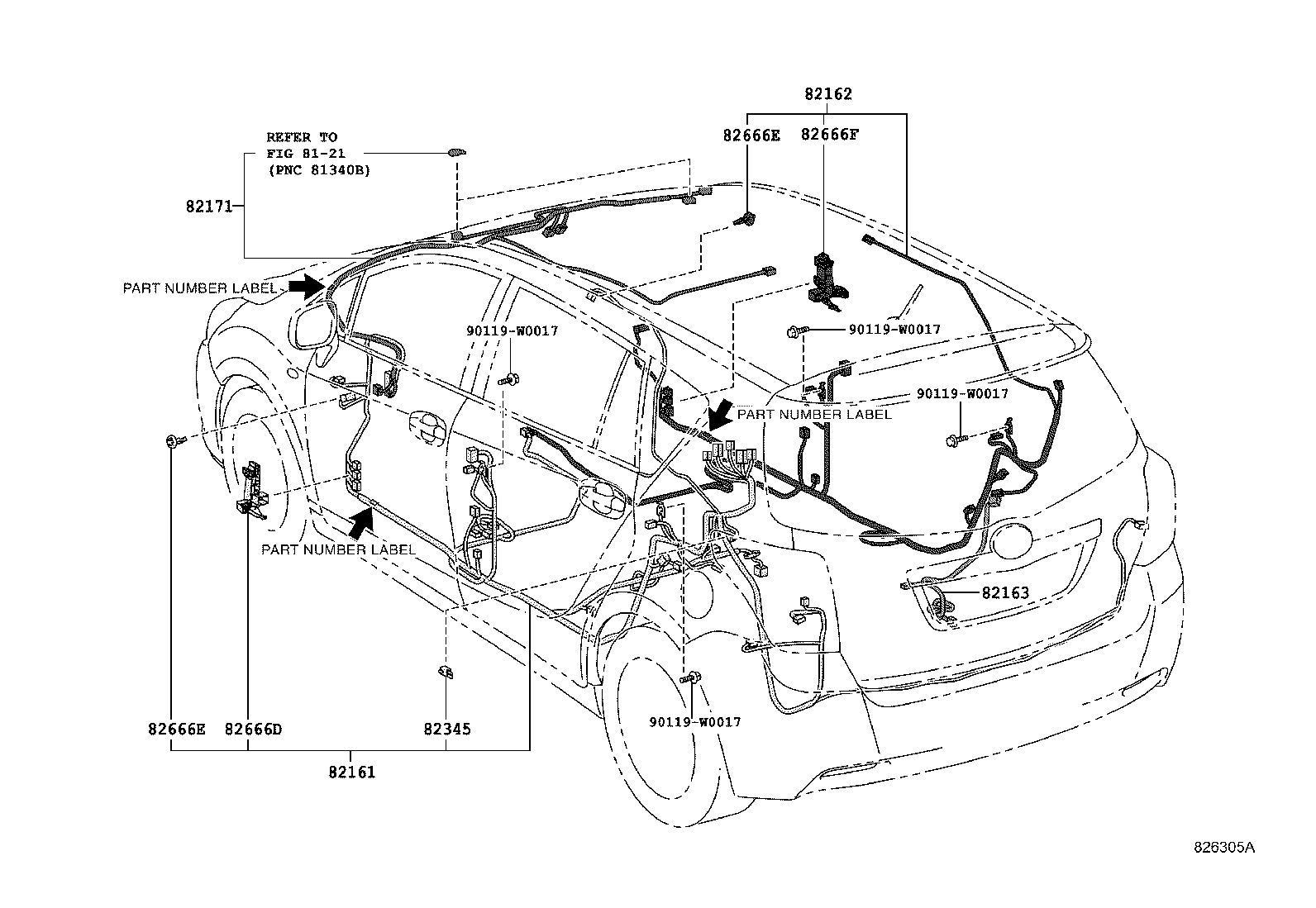 82817-02500 PROTECTOR, WIRING HARNESS, NO.2 product image