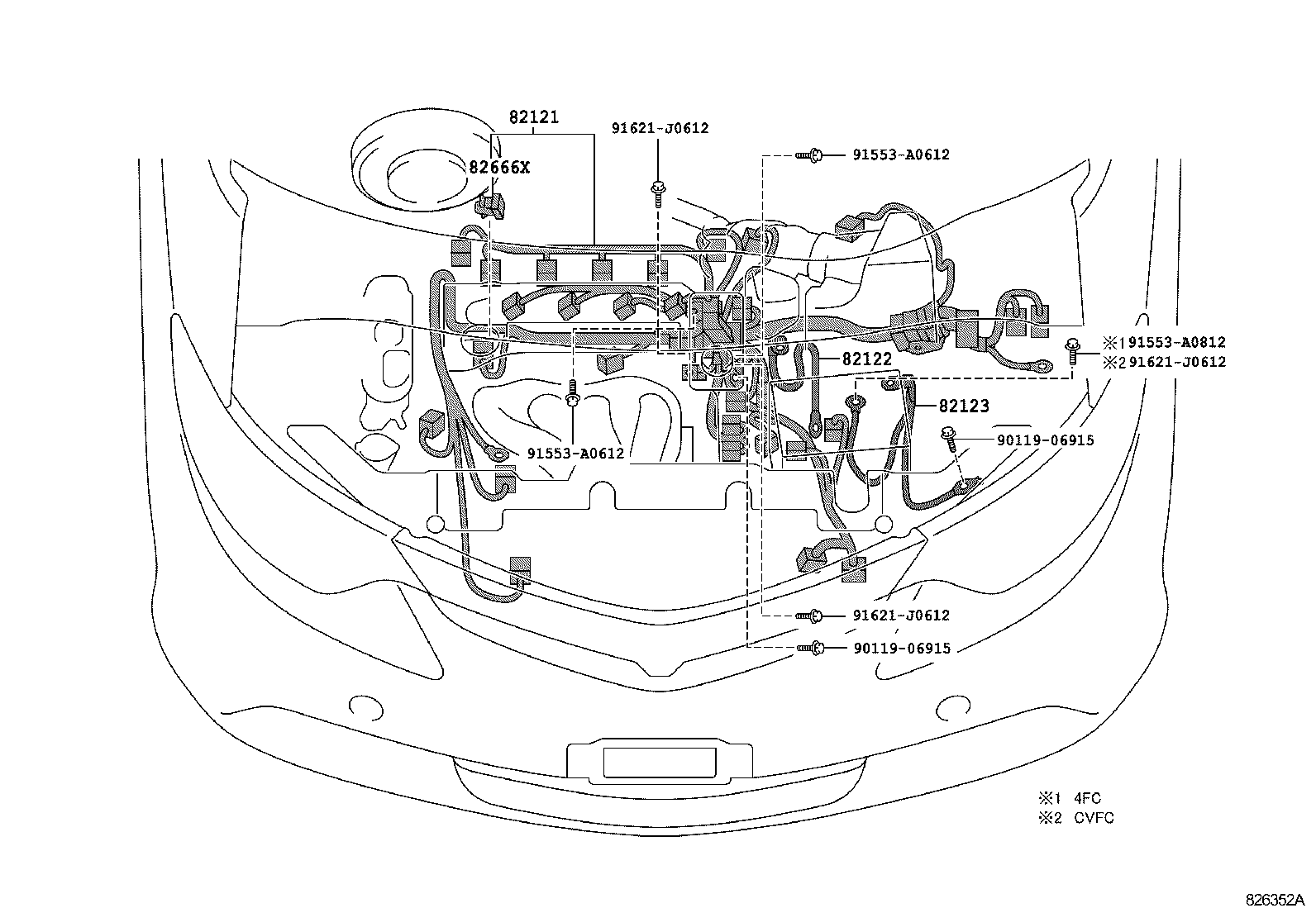 82142-28040 WIRE, INSTRUMENT PANEL, NO.2 product image