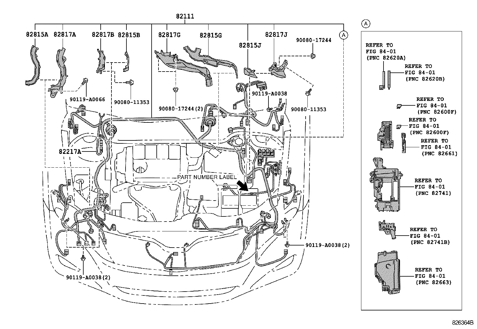 82142-0T192 WIRE, INSTRUMENT PANEL, NO.2 product image