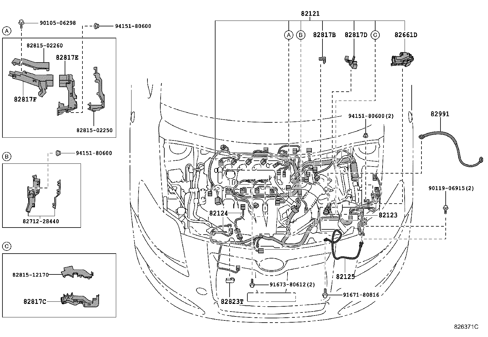 82817-12860 PROTECTOR, WIRING HARNESS, NO.3 product image