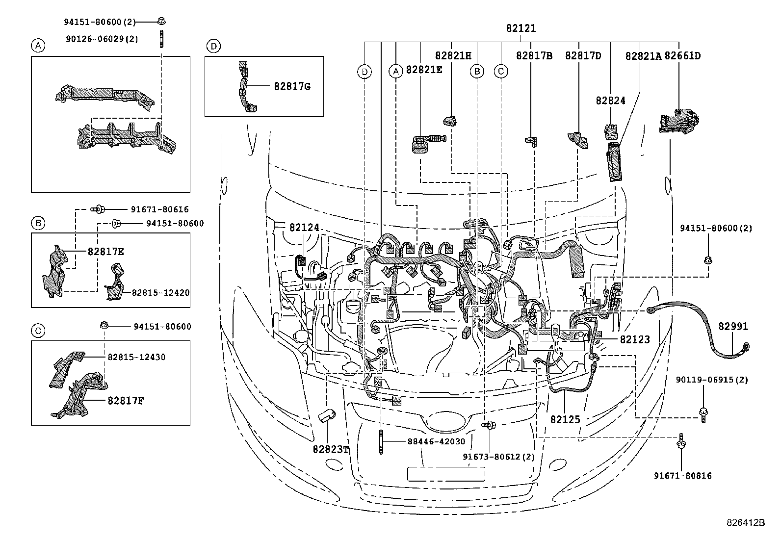 82114-02020 WIRE, ENGINE ROOM, NO.4 product image
