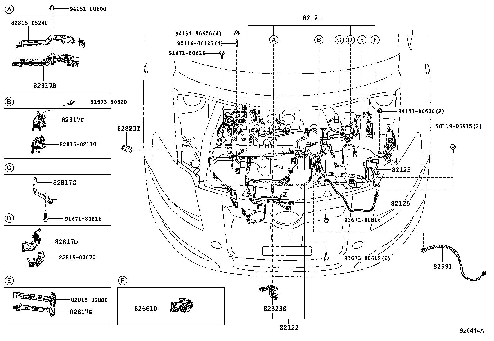 82114-02020 WIRE, ENGINE ROOM, NO.4 product image