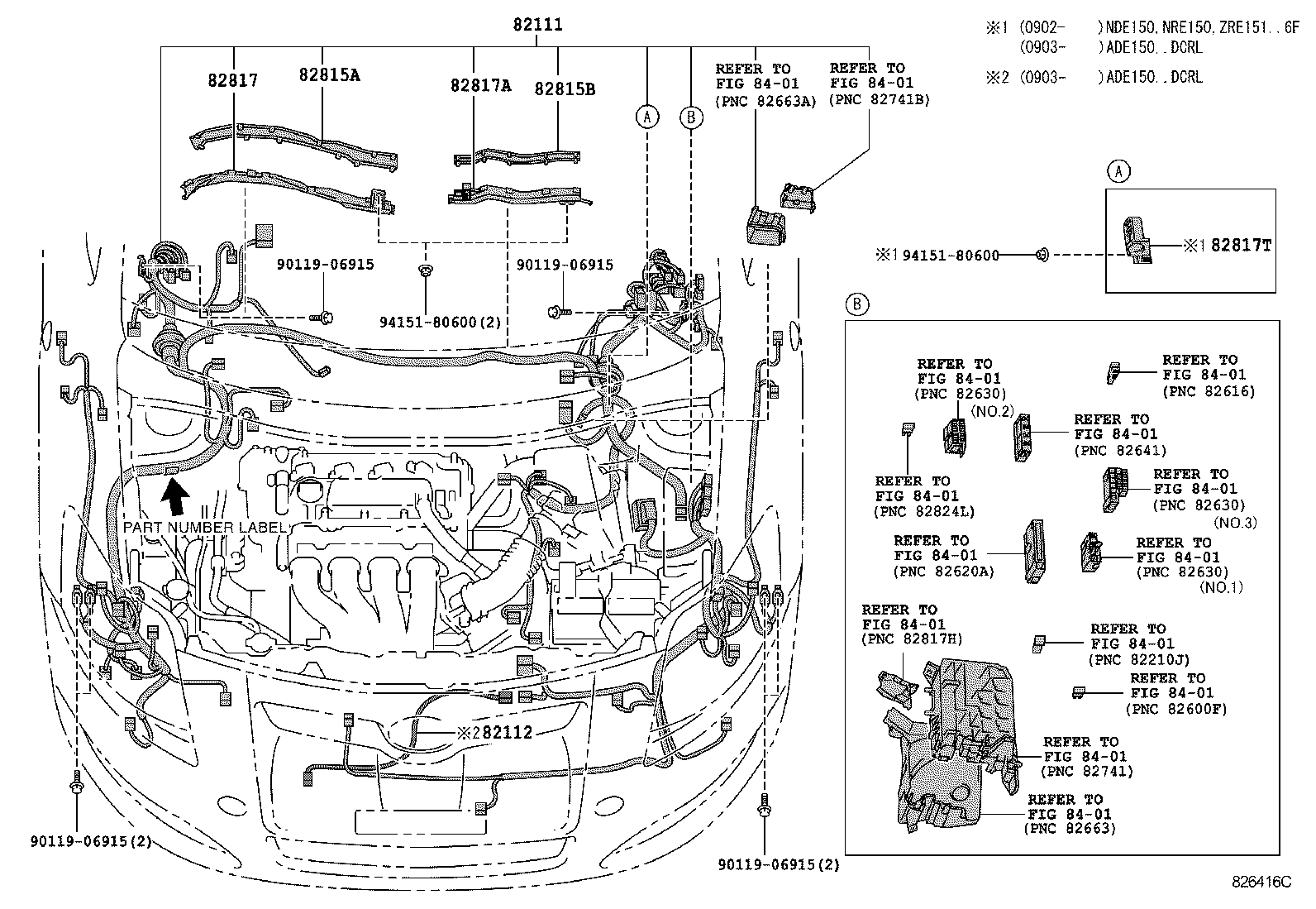 82114-02020 WIRE, ENGINE ROOM, NO.4 product image