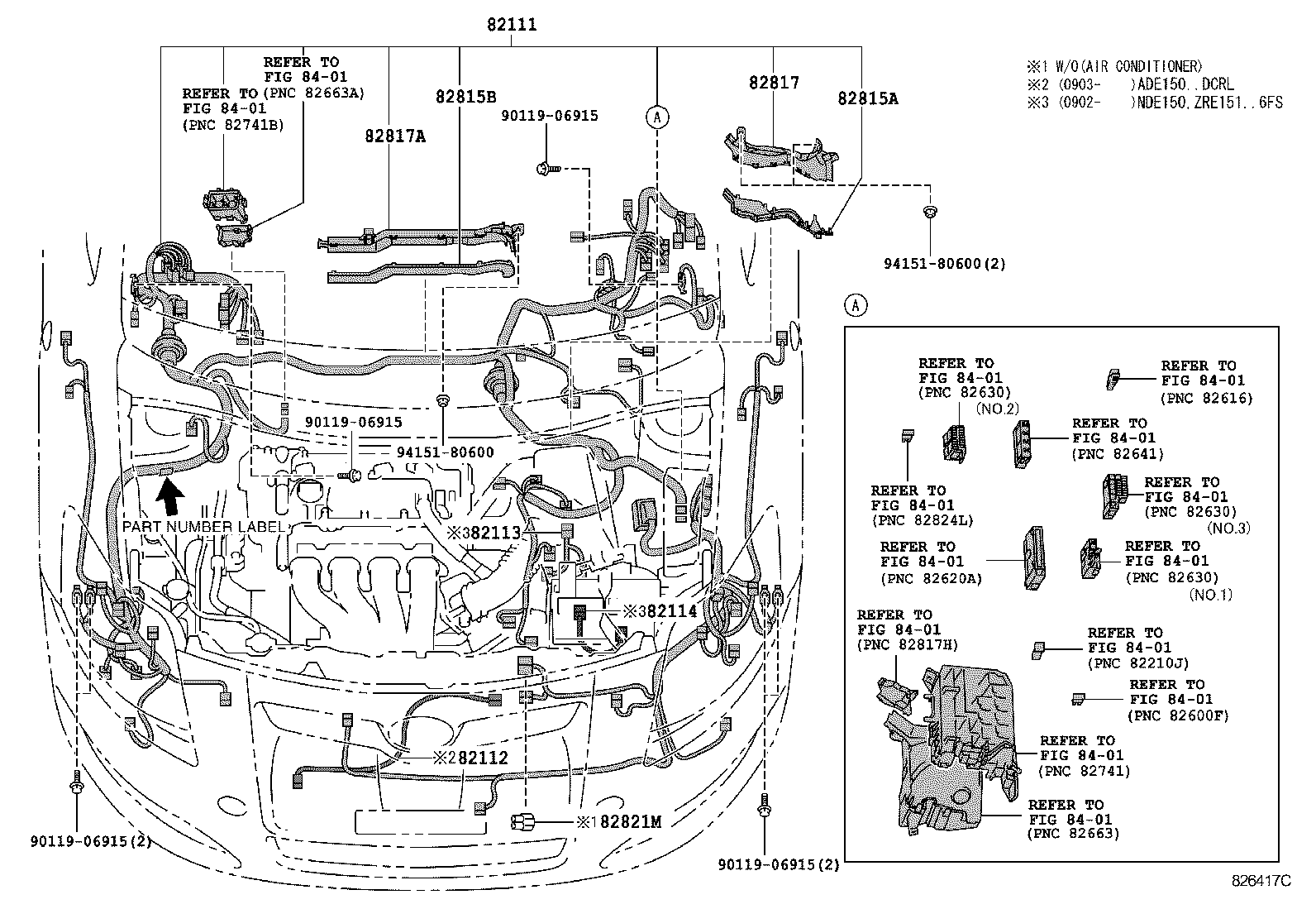 82114-02020 WIRE, ENGINE ROOM, NO.4 product image