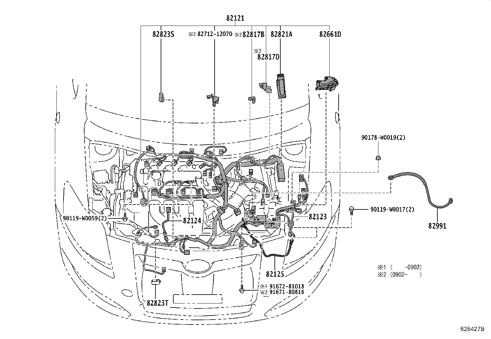 82154-02760 WIRE, REAR DOOR, NO.2 product image
