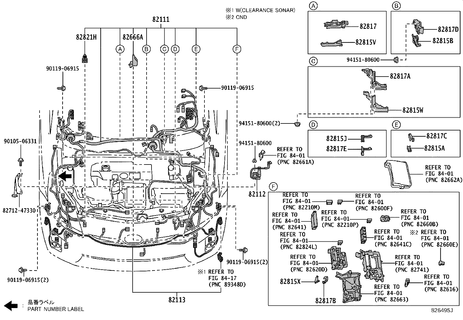 Toyota 82142-47110 WIRE, INSTRUMENT PANEL, NO.2