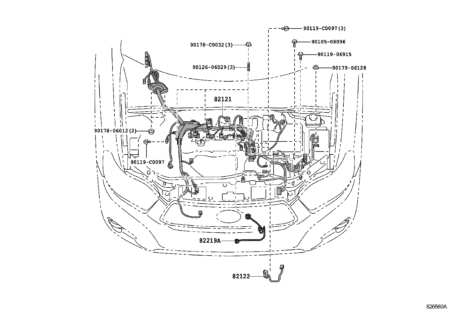 82817-0E090 PROTECTOR, WIRING HARNESS, NO.1 product image