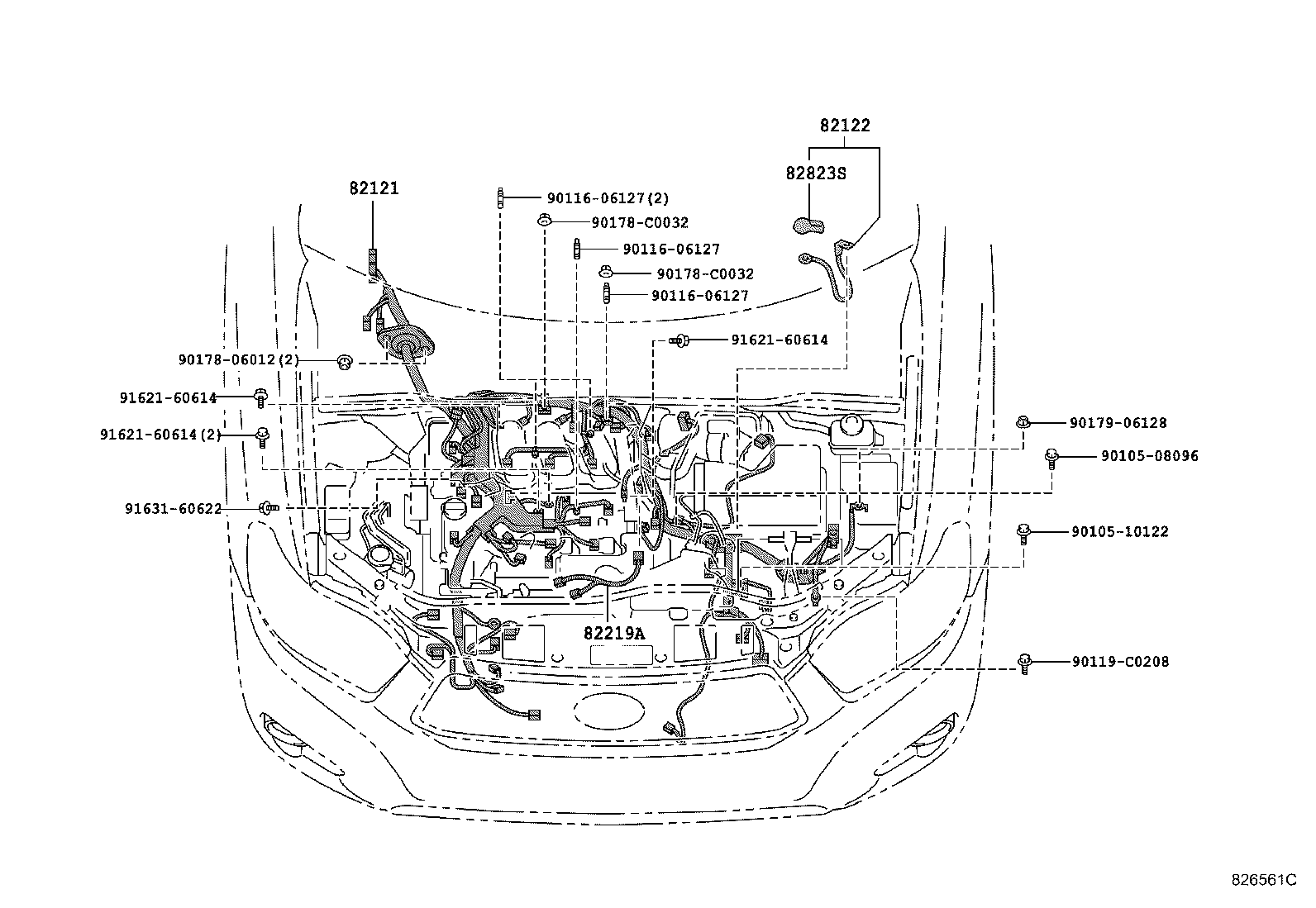 82817-0E090 PROTECTOR, WIRING HARNESS, NO.1 product image