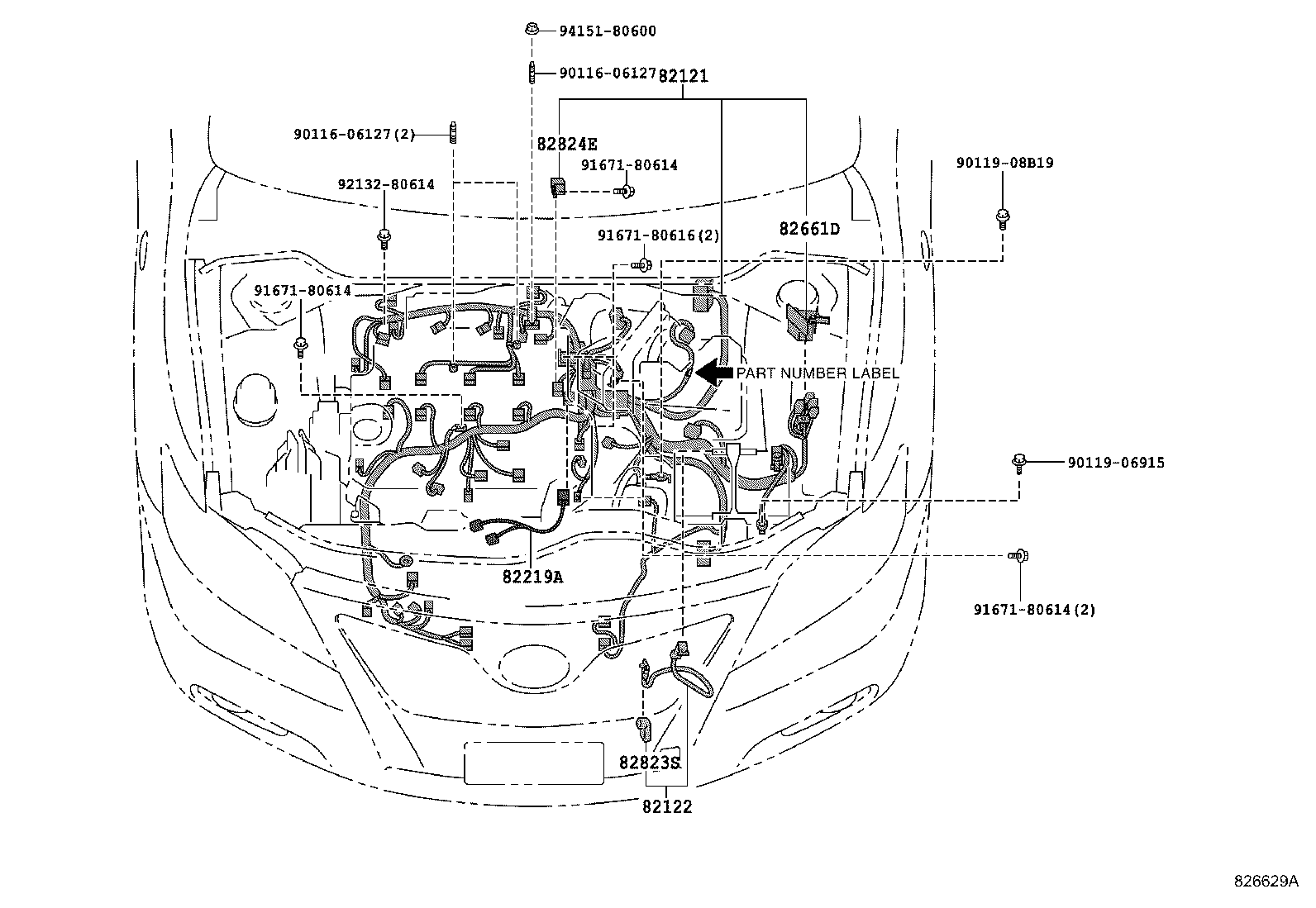 82142-06B11 WIRE, INSTRUMENT PANEL, NO.2 product image