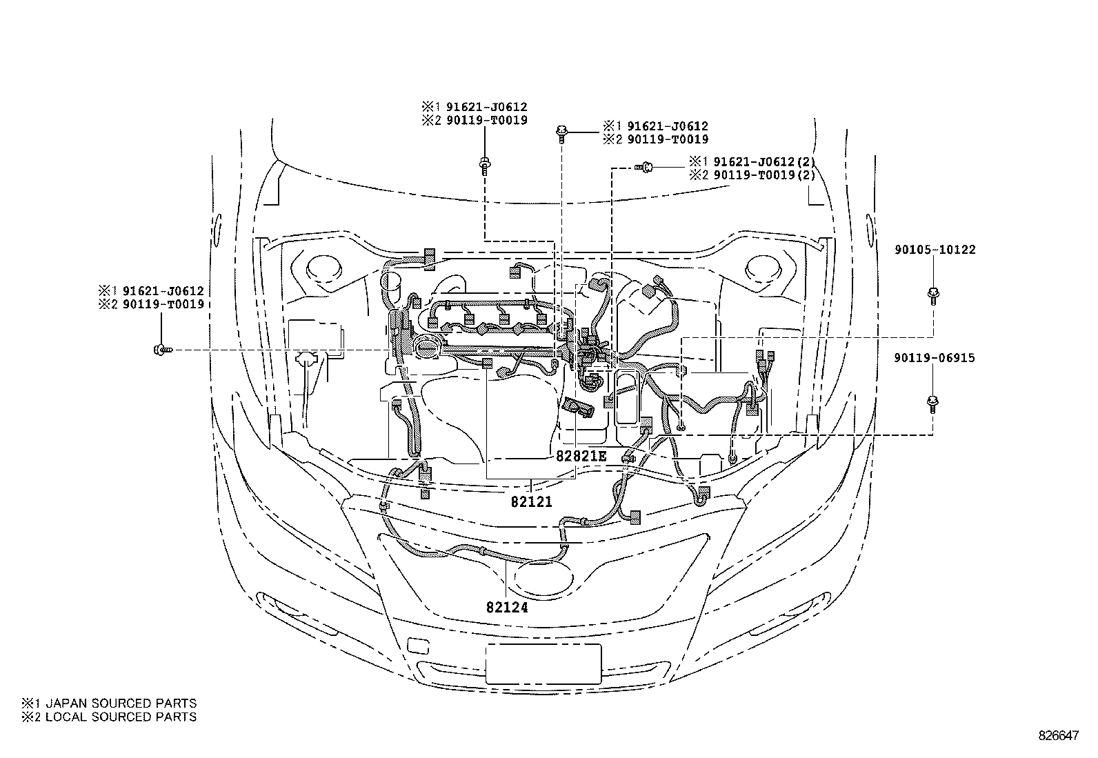 82142-06280 WIRE, INSTRUMENT PANEL, NO.2 product image