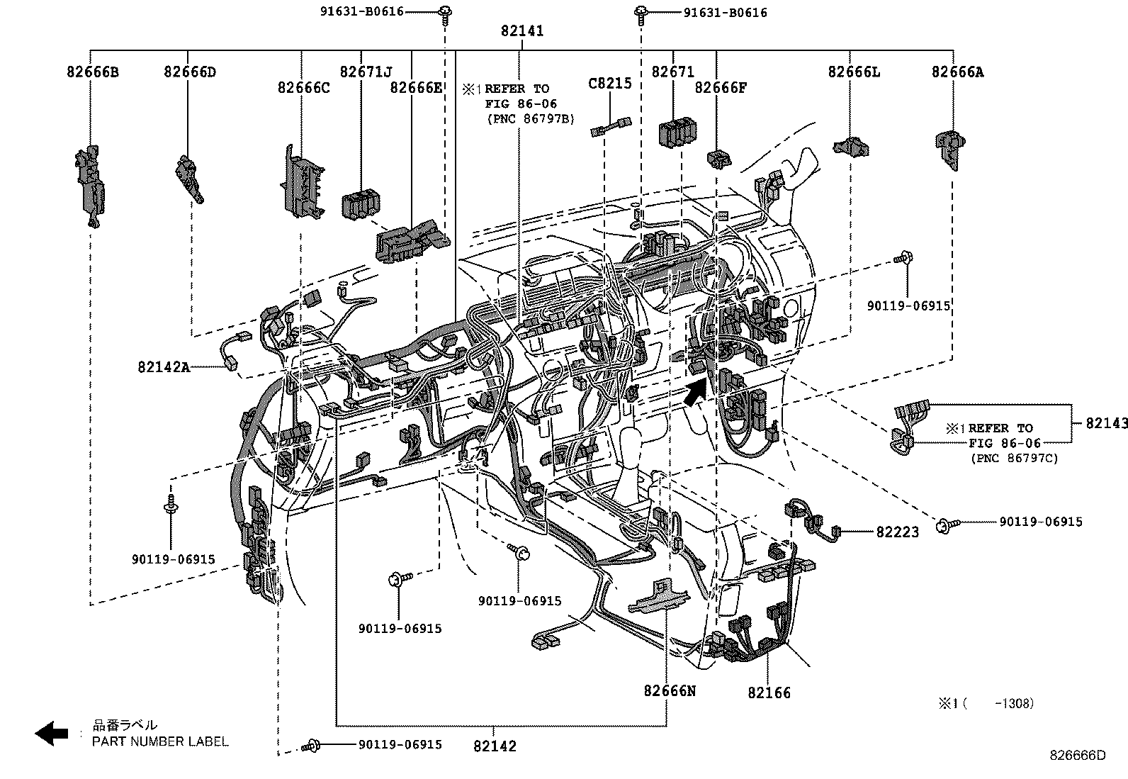 82142-60850 WIRE, INSTRUMENT PANEL, NO.2 product image