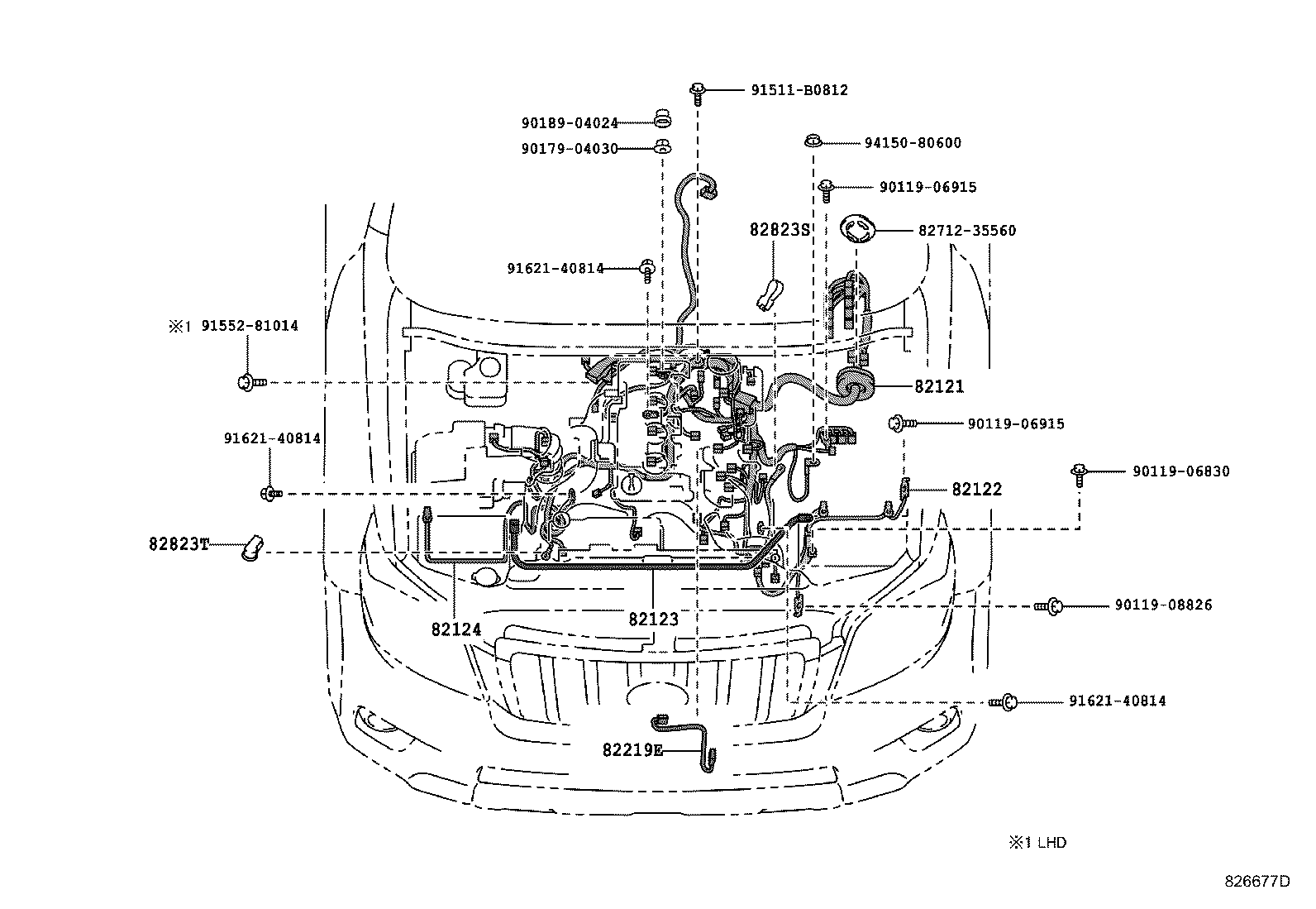 82142-60S40 WIRE, INSTRUMENT PANEL, NO.2 product image