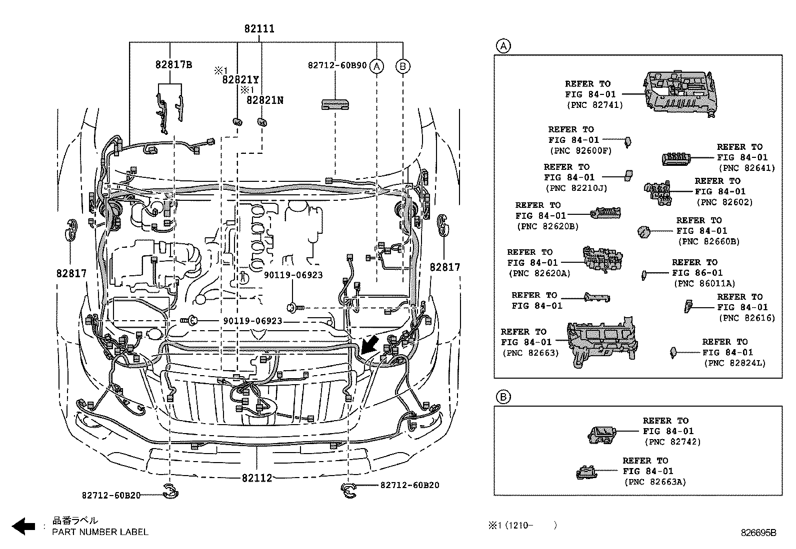 82142-60850 WIRE, INSTRUMENT PANEL, NO.2 product image