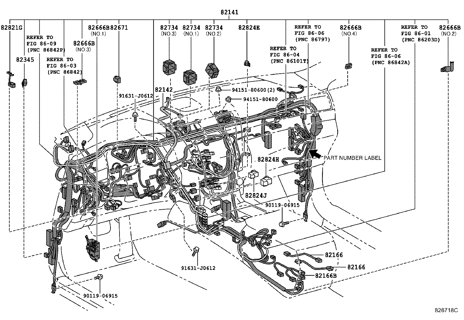 82817-50B30 PROTECTOR, WIRING HARNESS, NO.1 product image