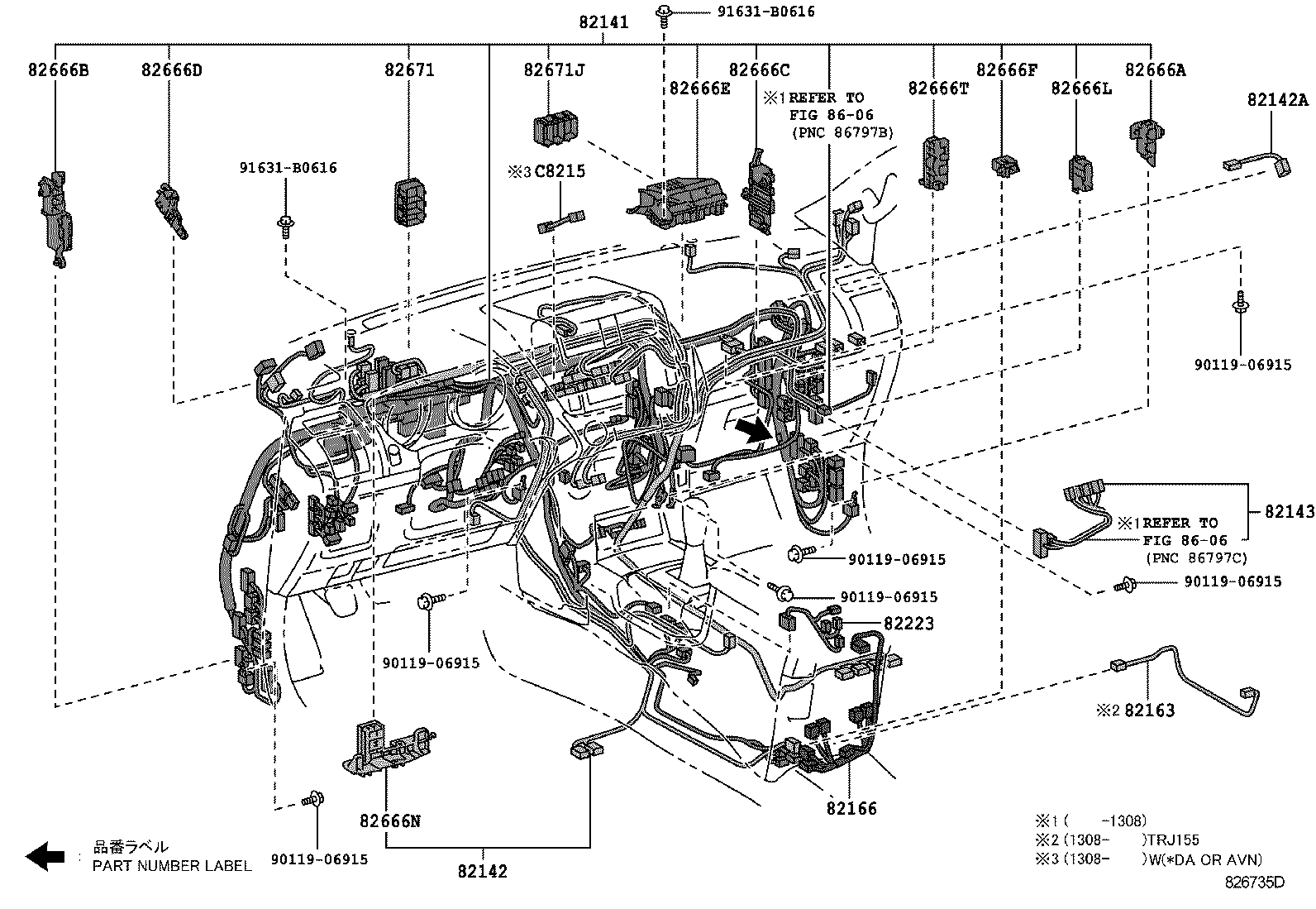 82142-60S40 WIRE, INSTRUMENT PANEL, NO.2 product image