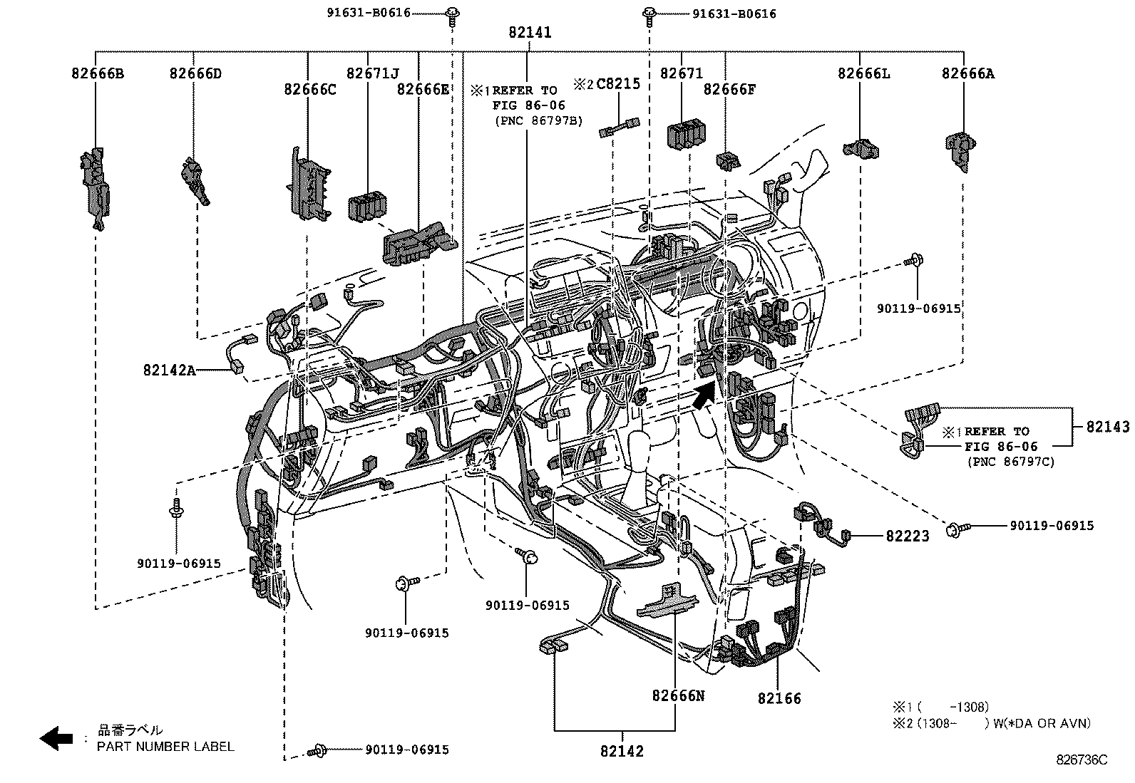 82142-60S40 WIRE, INSTRUMENT PANEL, NO.2 product image