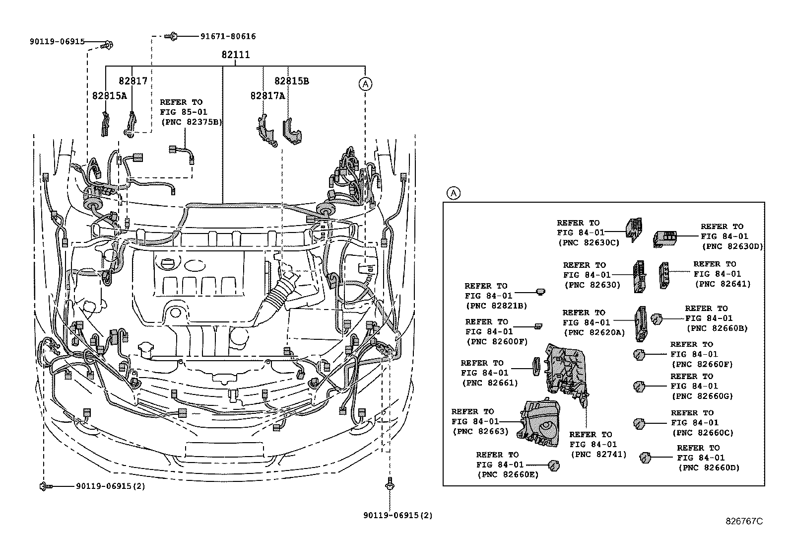 82154-68060 WIRE, REAR DOOR, NO.2 product image