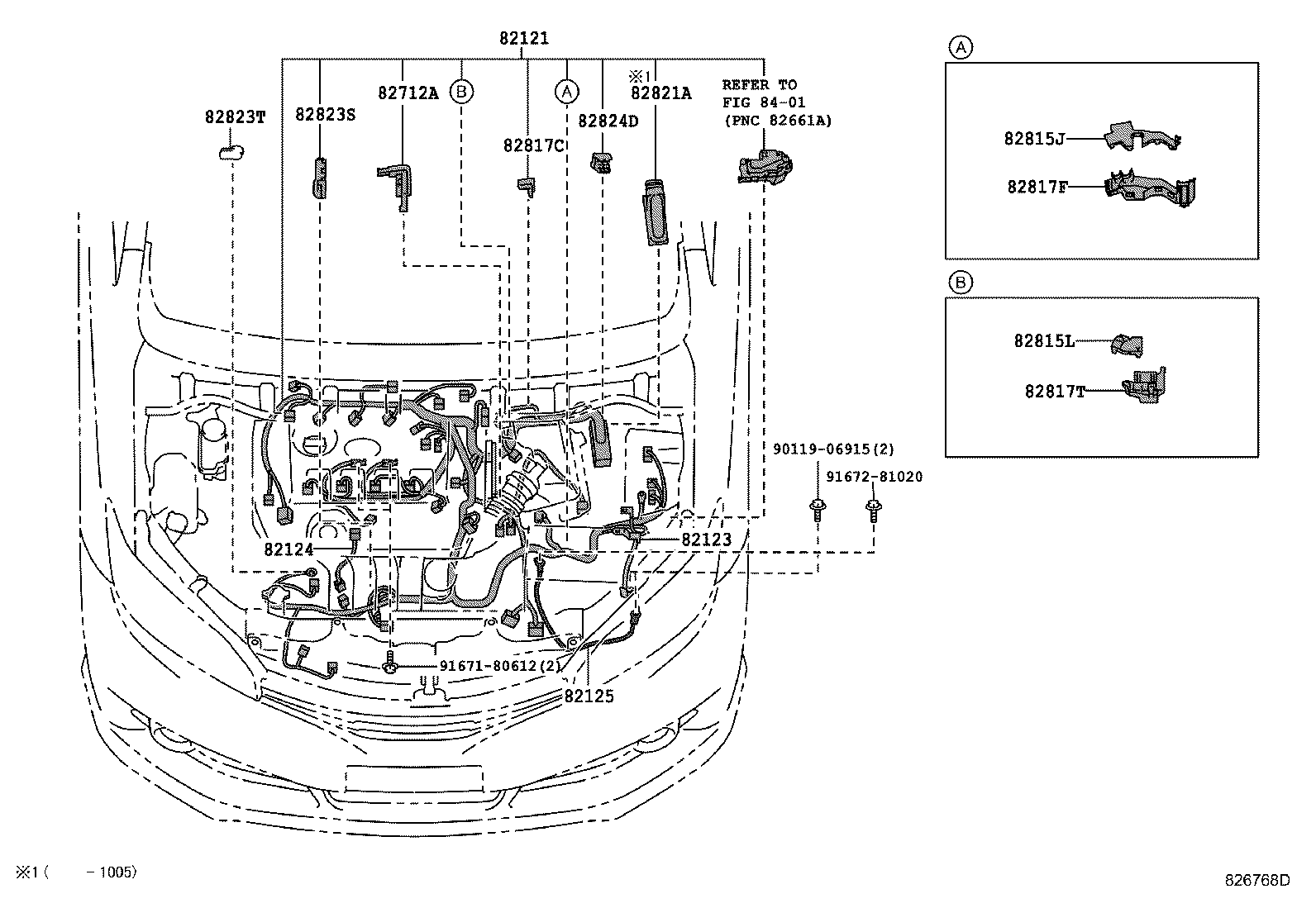 82154-68060 WIRE, REAR DOOR, NO.2 product image