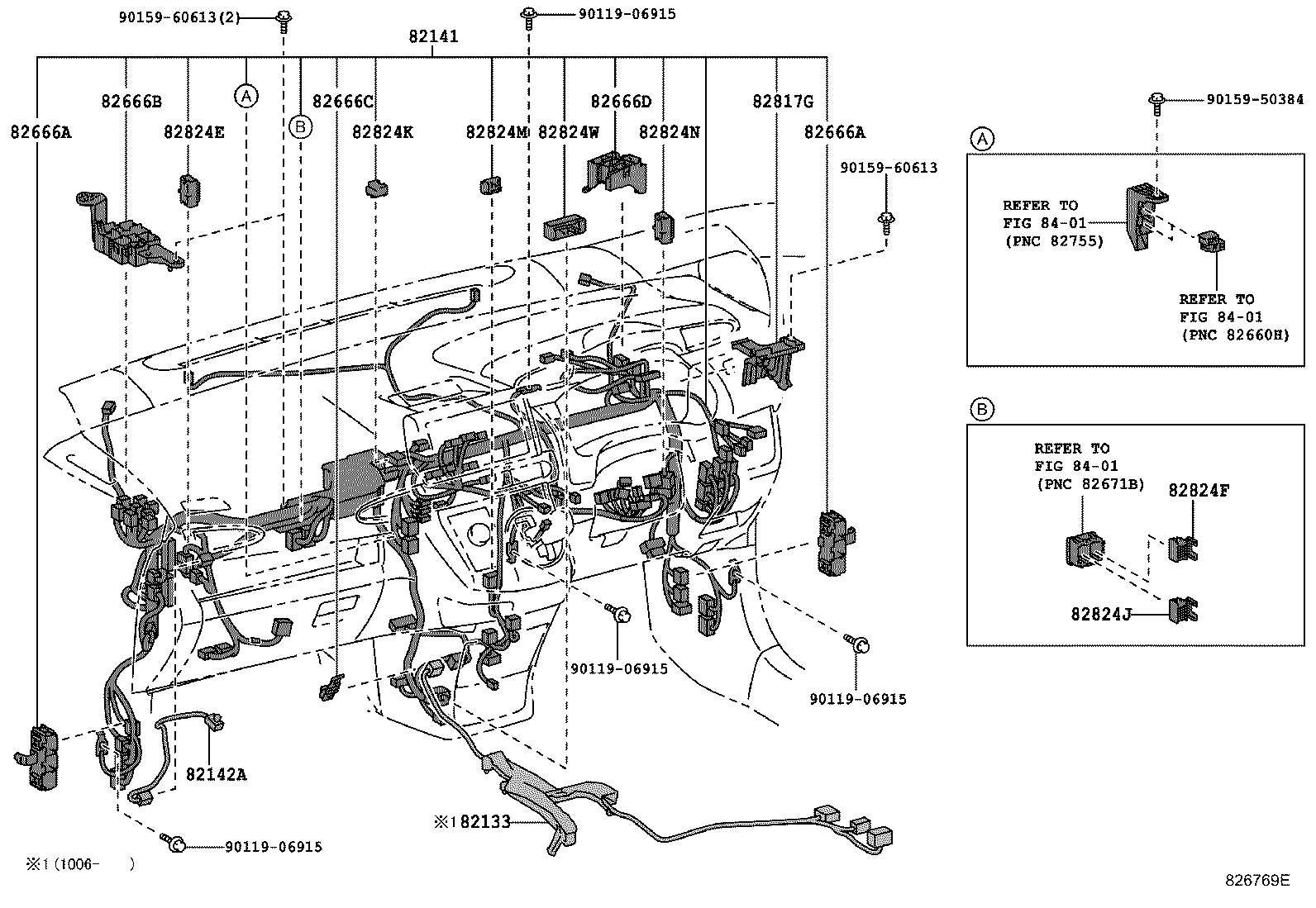 82154-68060 WIRE, REAR DOOR, NO.2 product image