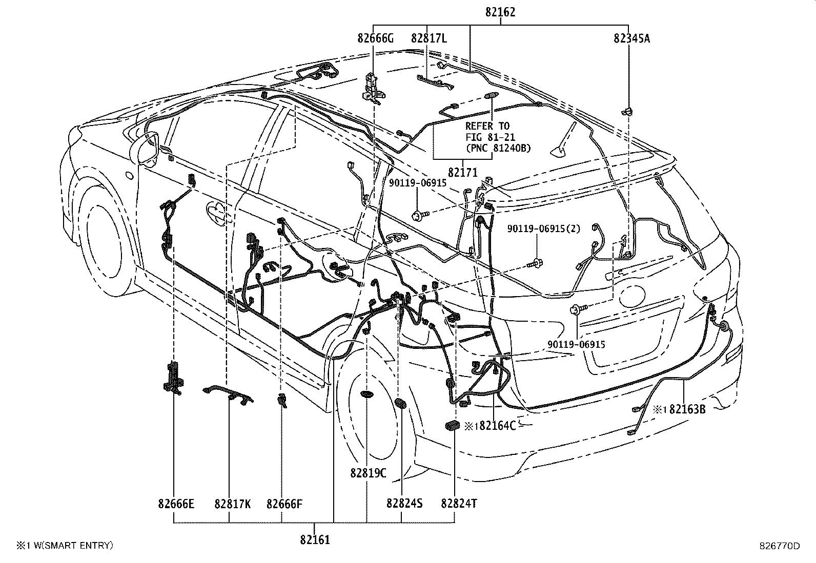82154-68060 WIRE, REAR DOOR, NO.2 product image