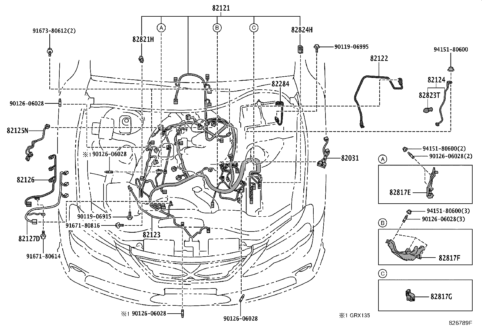 82113-30780 WIRE, ENGINE ROOM, NO.3 product image