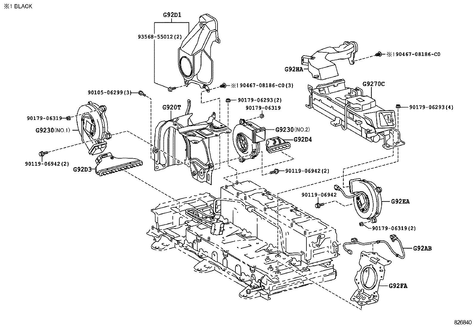 G920T-50010 SHIELD, HYBRID BATTERY W/LABEL, REAR product image