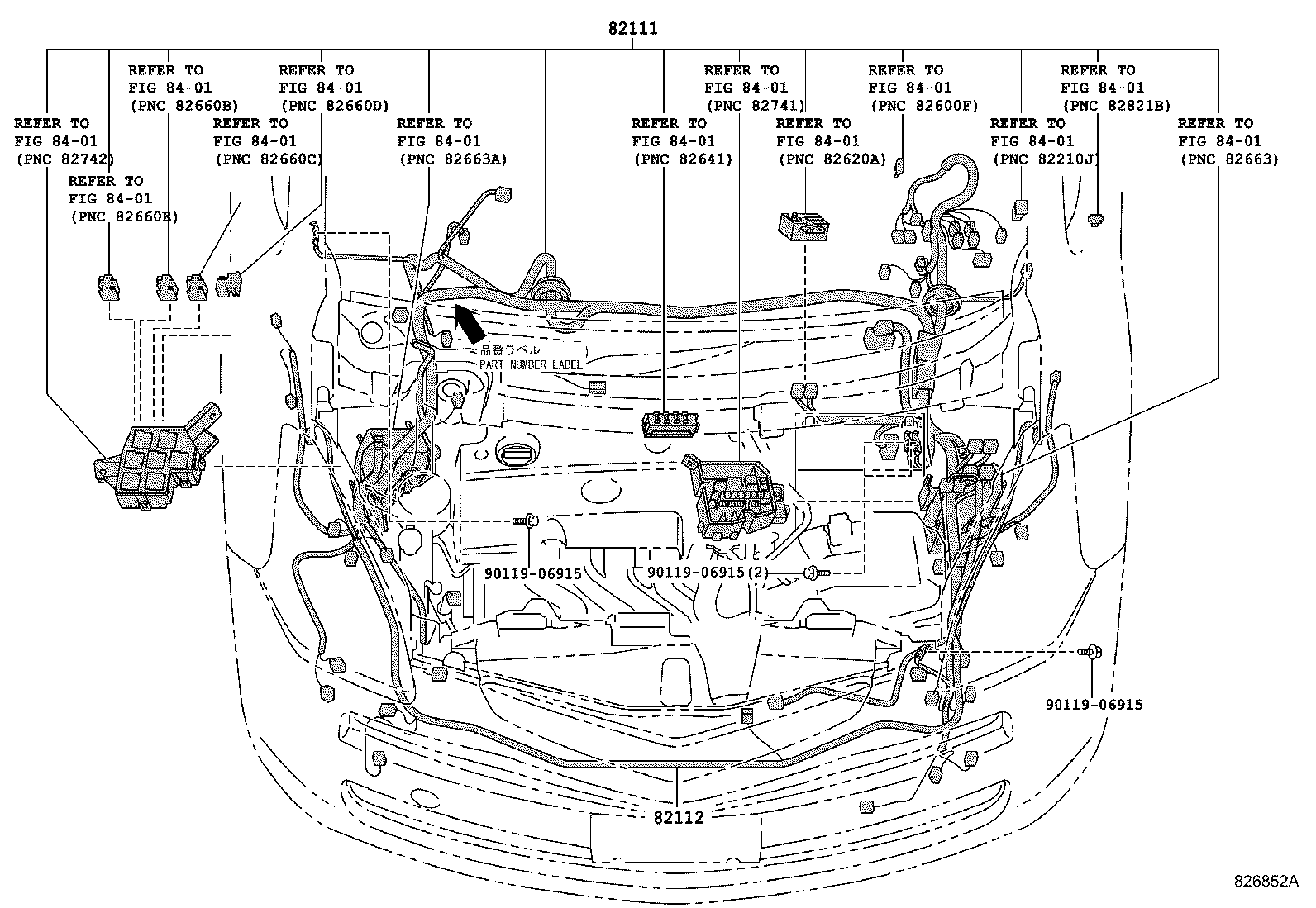 82142-52190 WIRE, INSTRUMENT PANEL, NO.2 product image