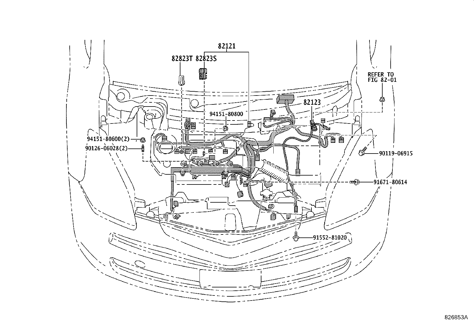 82142-52190 WIRE, INSTRUMENT PANEL, NO.2 product image