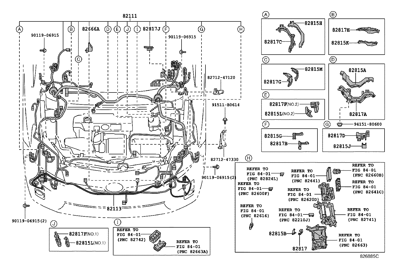 82142-47130 WIRE, INSTRUMENT PANEL, NO.2 product image
