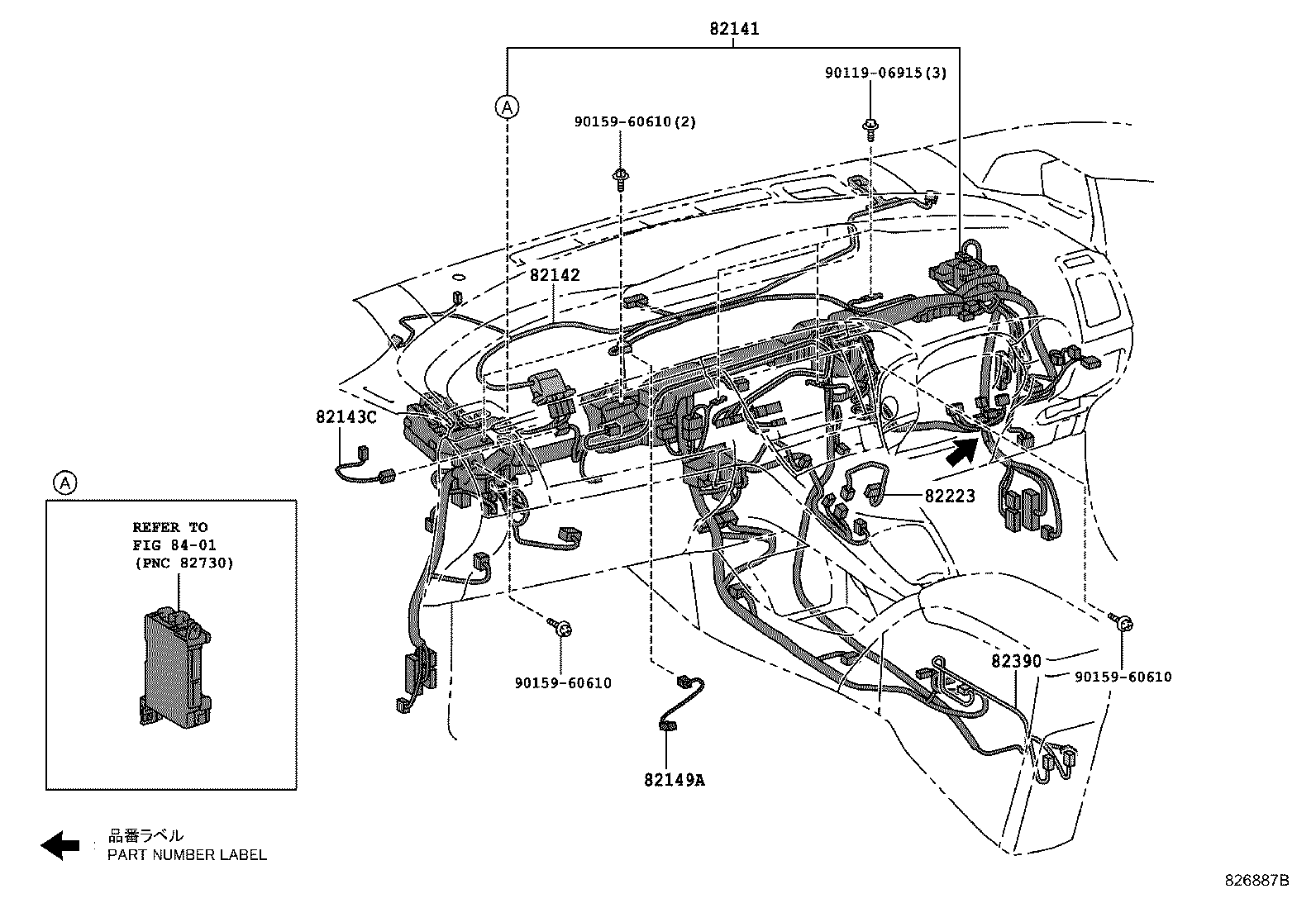82142-47130 WIRE, INSTRUMENT PANEL, NO.2 product image