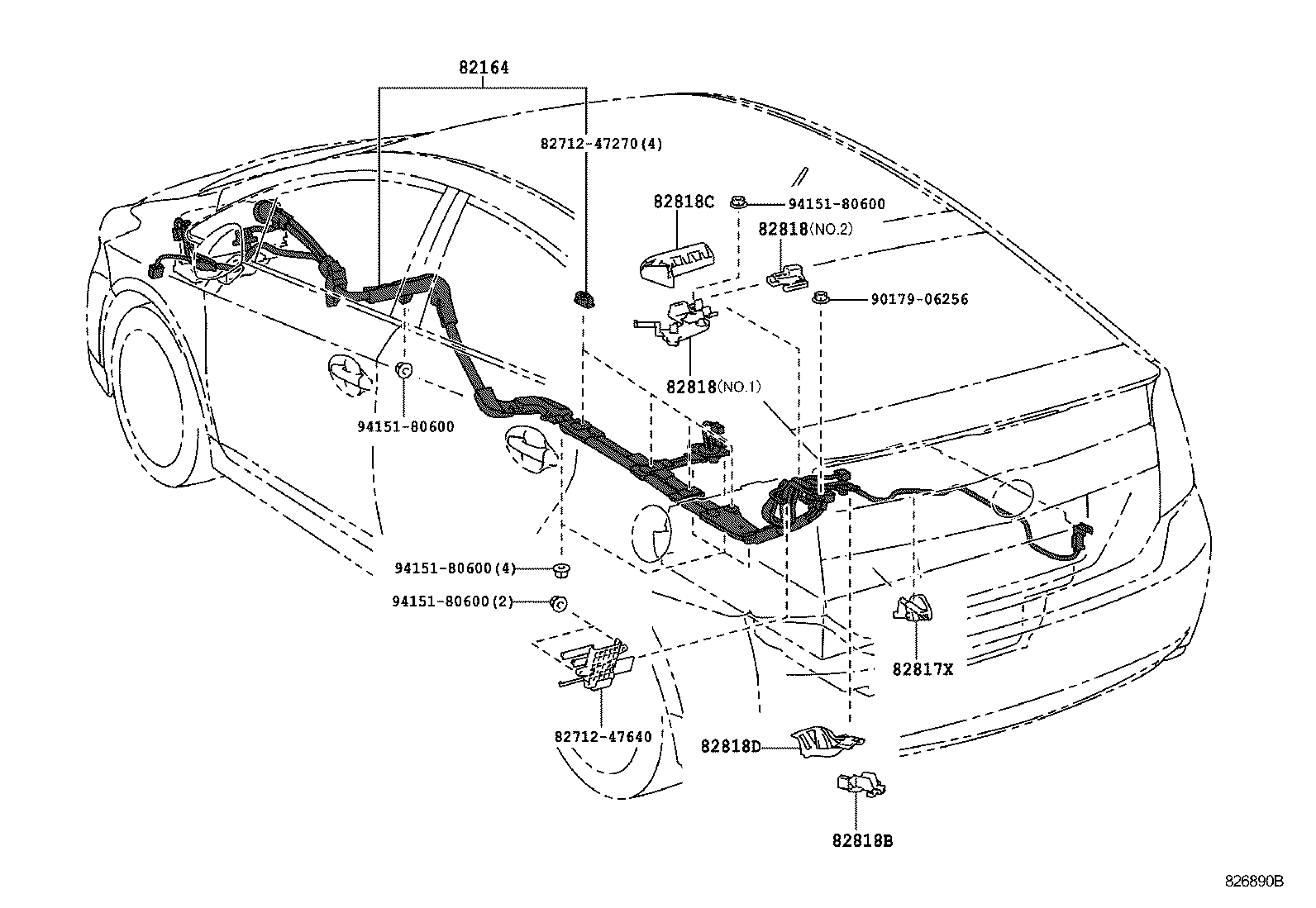 82142-47130 WIRE, INSTRUMENT PANEL, NO.2 product image