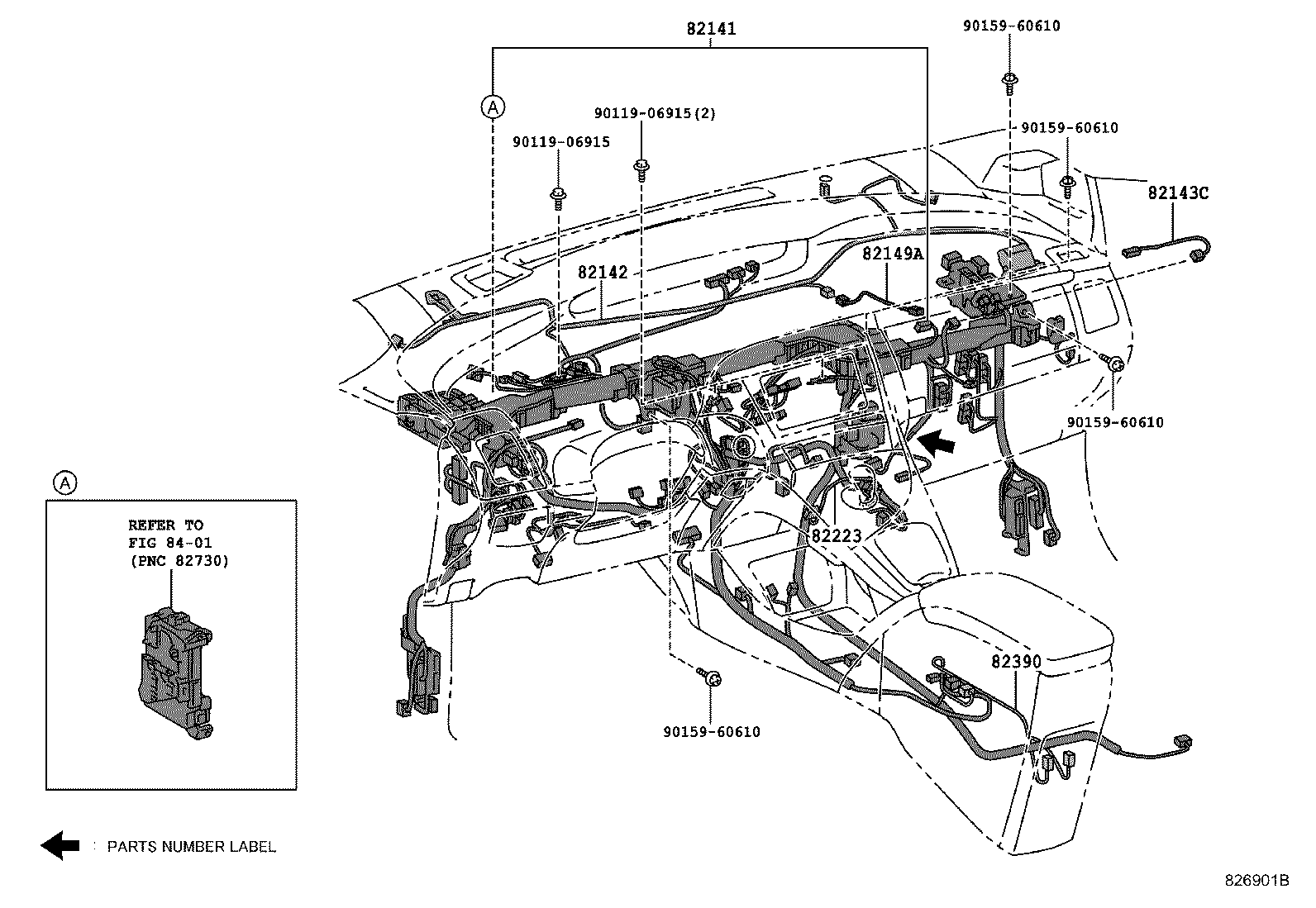 82142-47130 WIRE, INSTRUMENT PANEL, NO.2 product image
