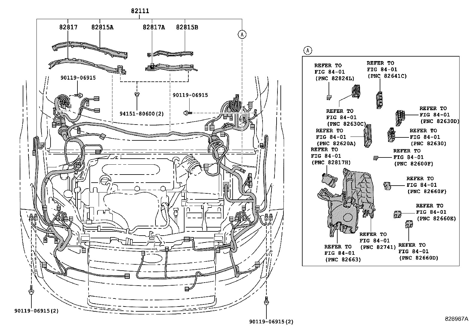 82154-12820 WIRE, REAR DOOR, NO.2 product image