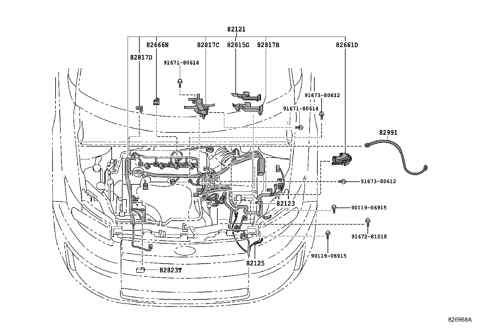 82154-12820 WIRE, REAR DOOR, NO.2 product image