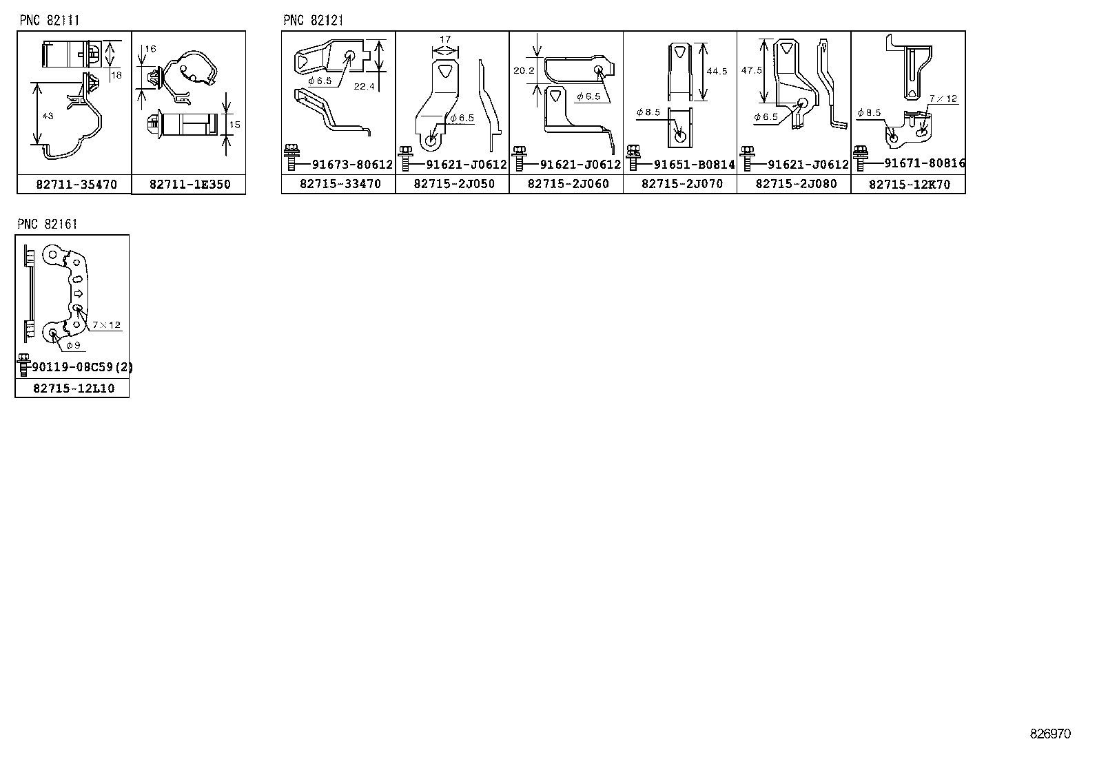 82154-12820 WIRE, REAR DOOR, NO.2 product image