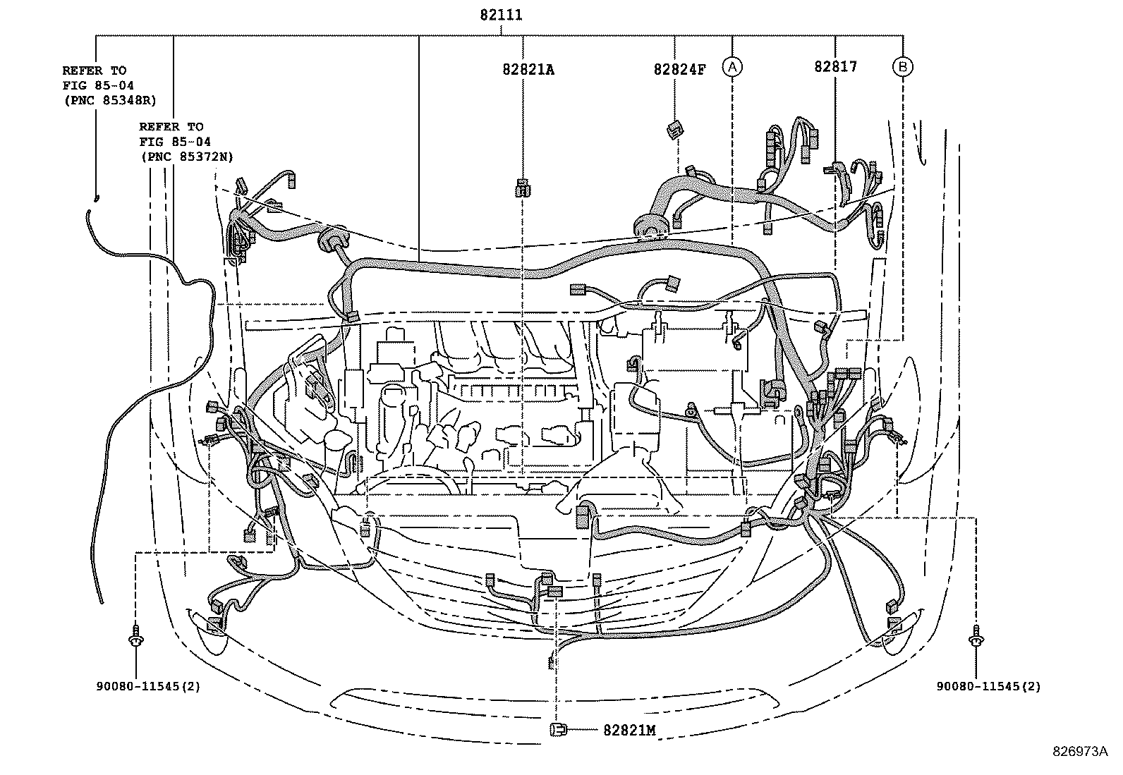 Toyota 82054-08080 WIRE, REAR DOOR, NO.2