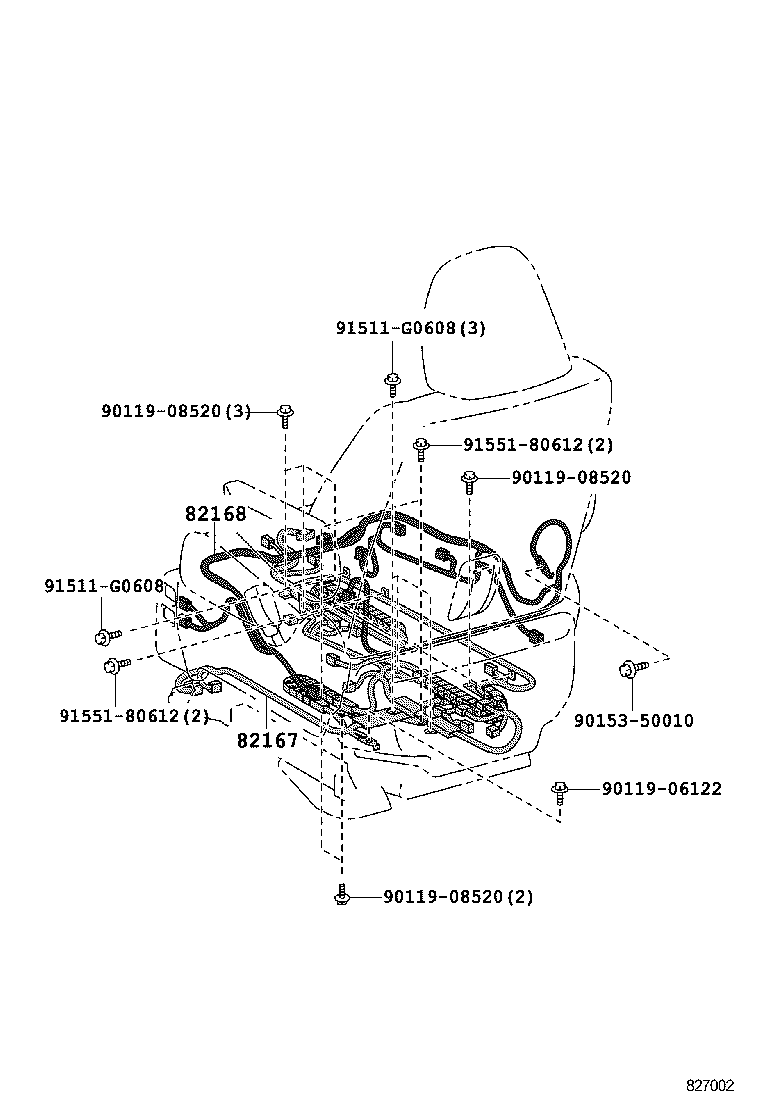 82053-08060 WIRE, REAR DOOR, NO.1 product image