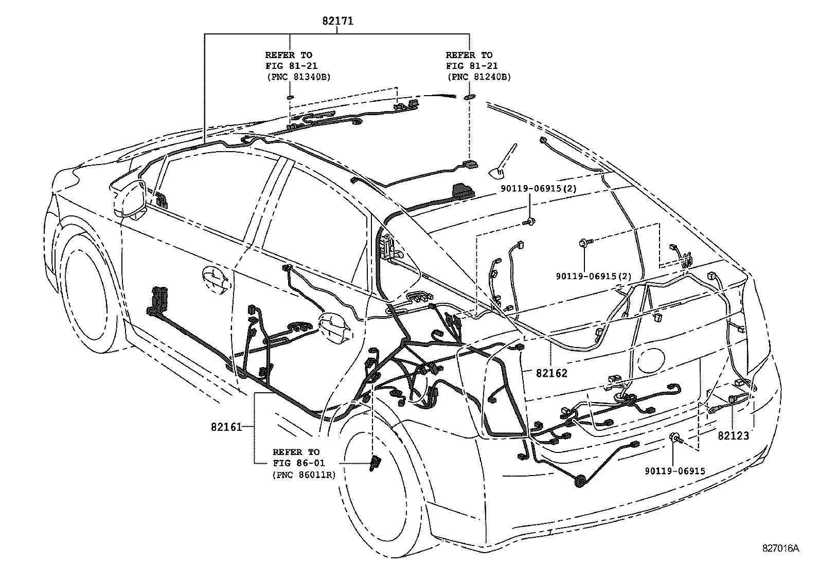 82192-0Q010 WIRE, FRONT SEAT, LH product image
