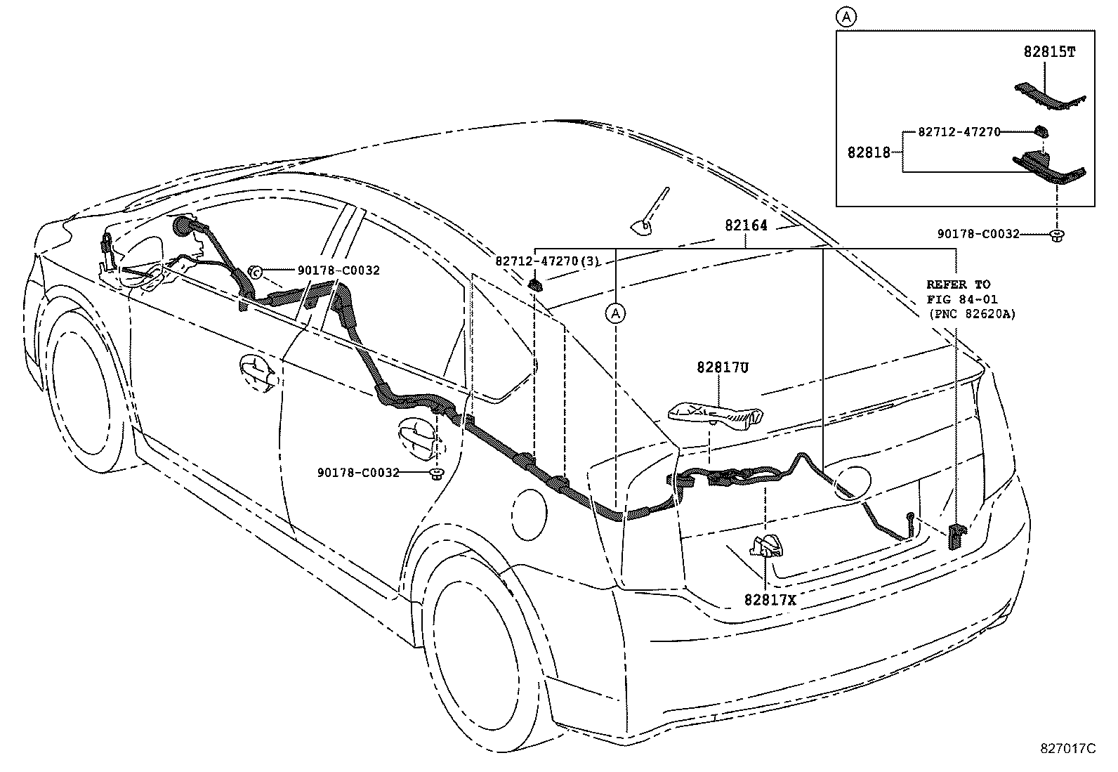 82192-0Q010 WIRE, FRONT SEAT, LH product image