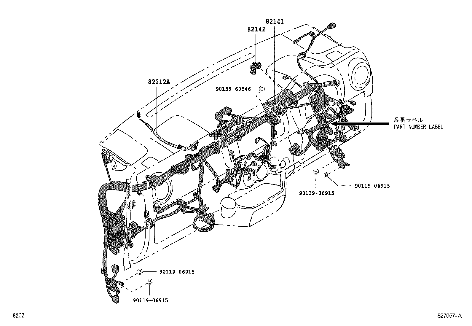 82142-B1020 WIRE, INSTRUMENT PANEL, NO.2 product image