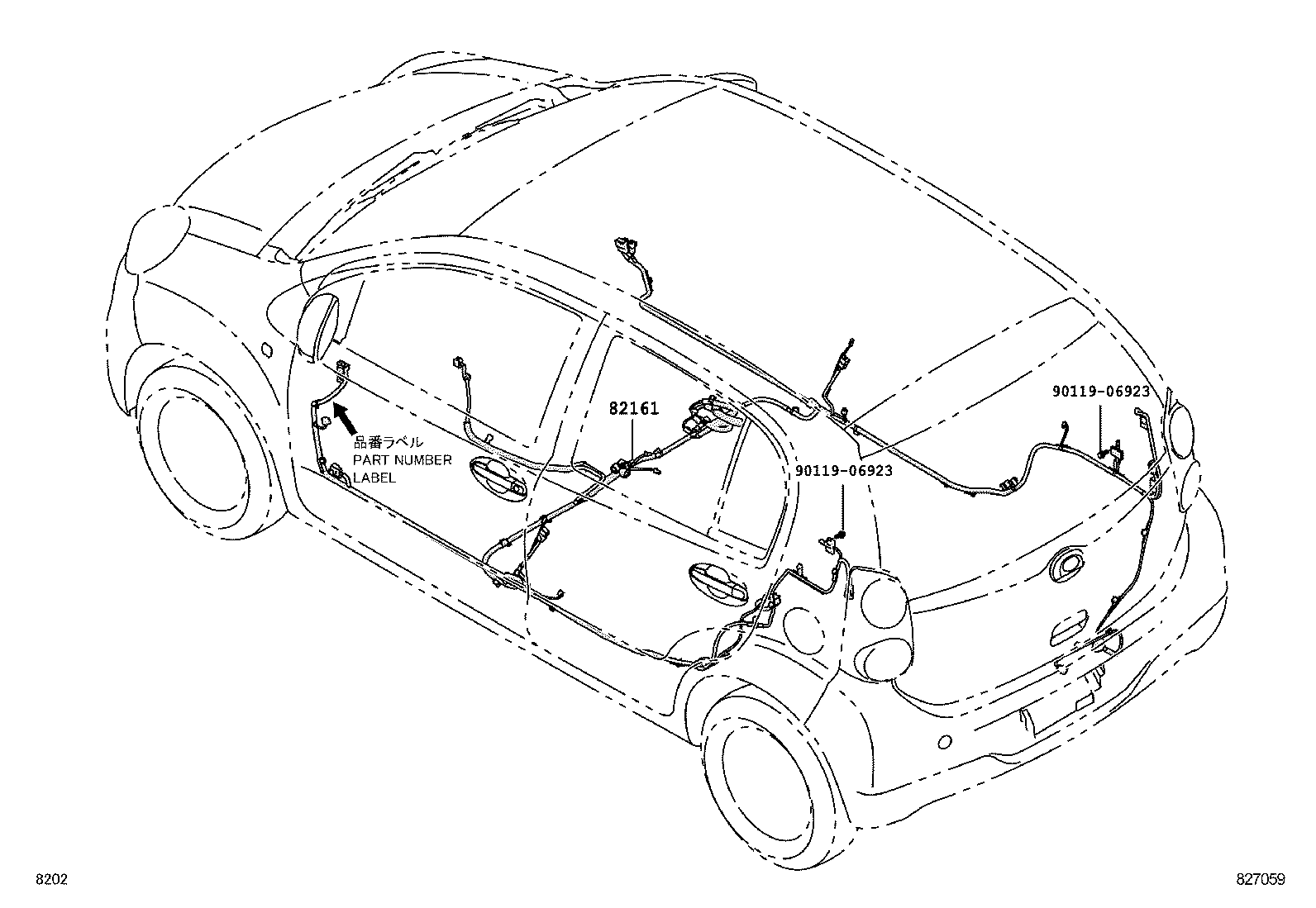 82142-B1020 WIRE, INSTRUMENT PANEL, NO.2 product image