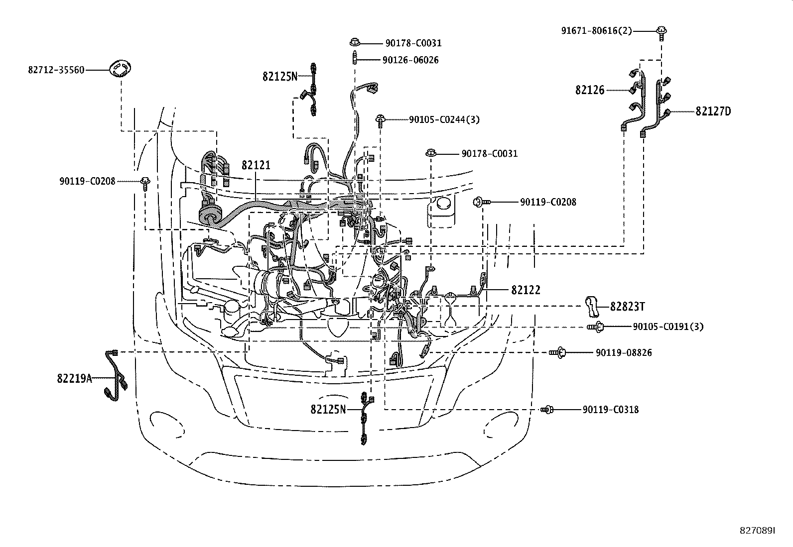 82046-0G030 WIRE SUB-ASSY, BODY GROUND, NO.1 product image