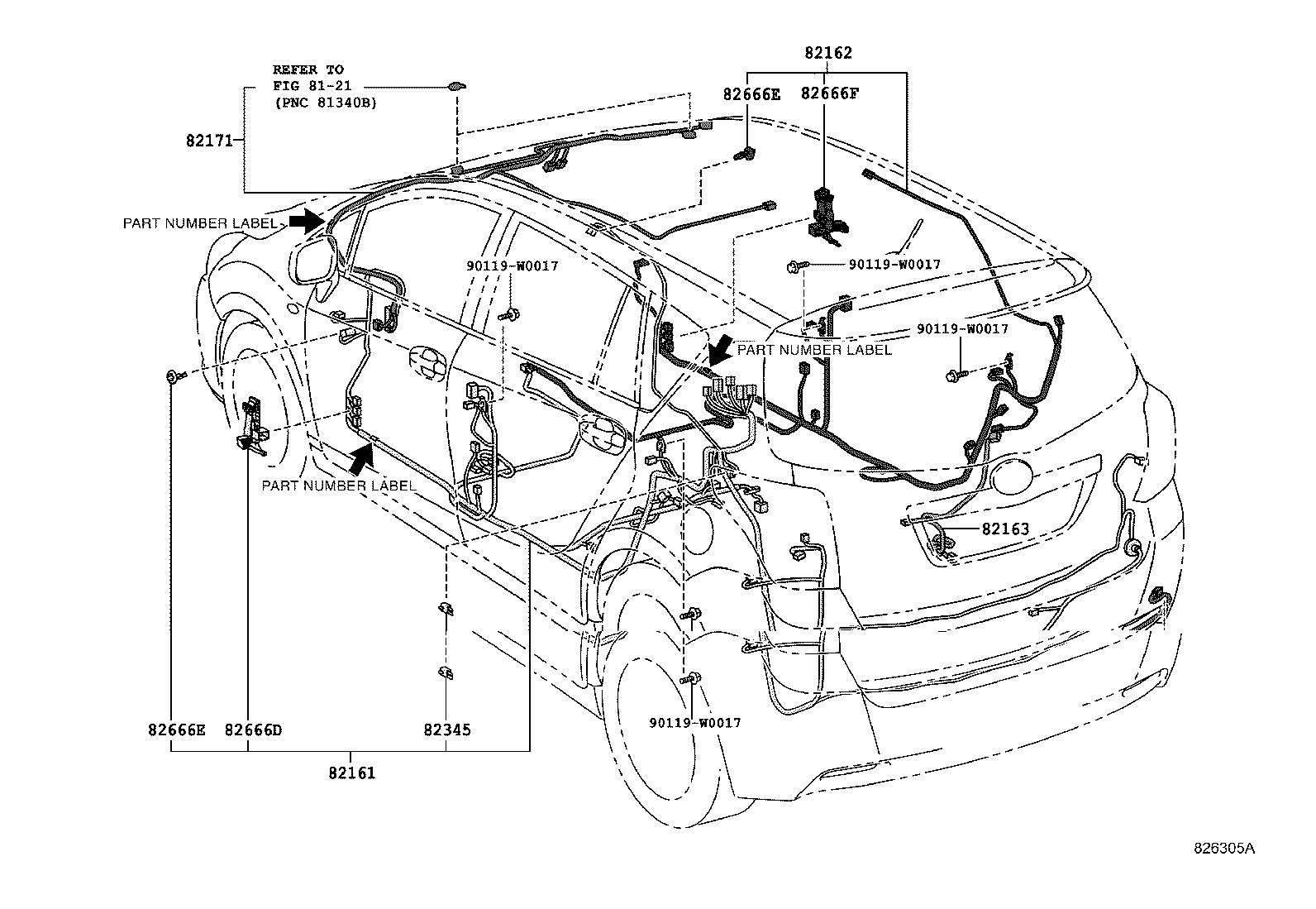 82817-02500 PROTECTOR, WIRING HARNESS, NO.2 product image