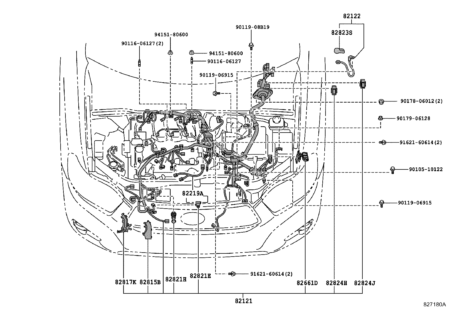 82817-48A90 PROTECTOR, WIRING HARNESS, NO.2 product image
