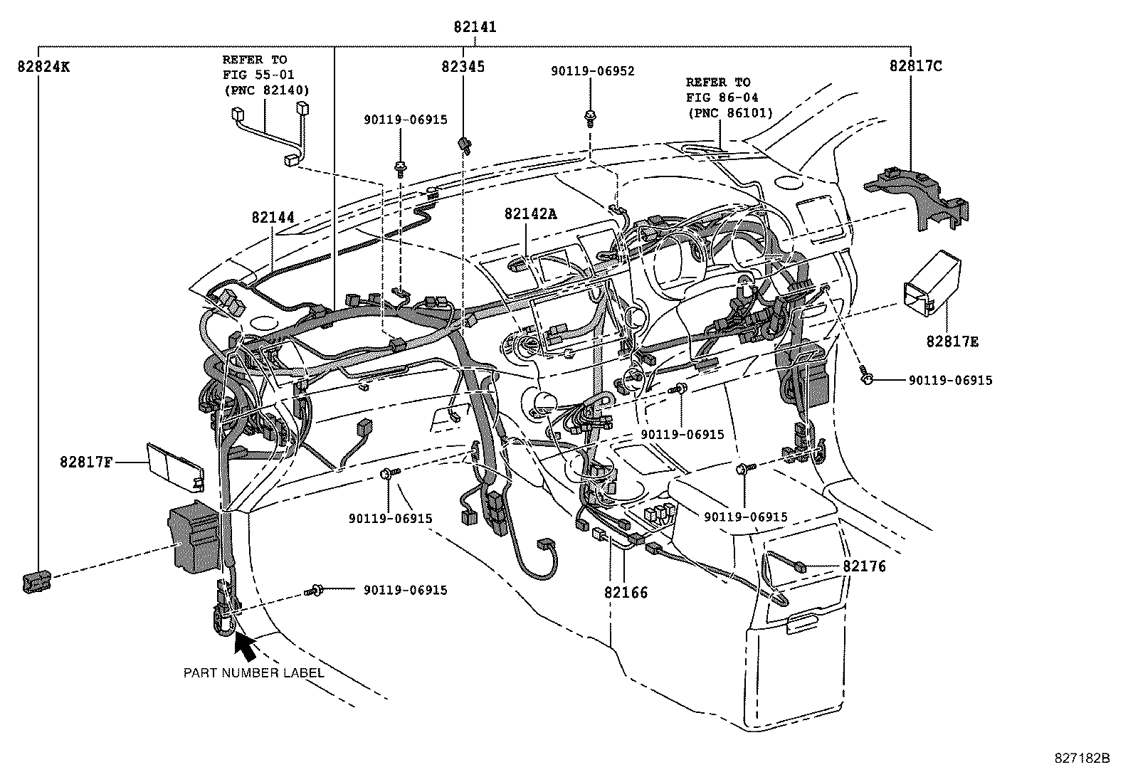 82817-48A90 PROTECTOR, WIRING HARNESS, NO.2 product image